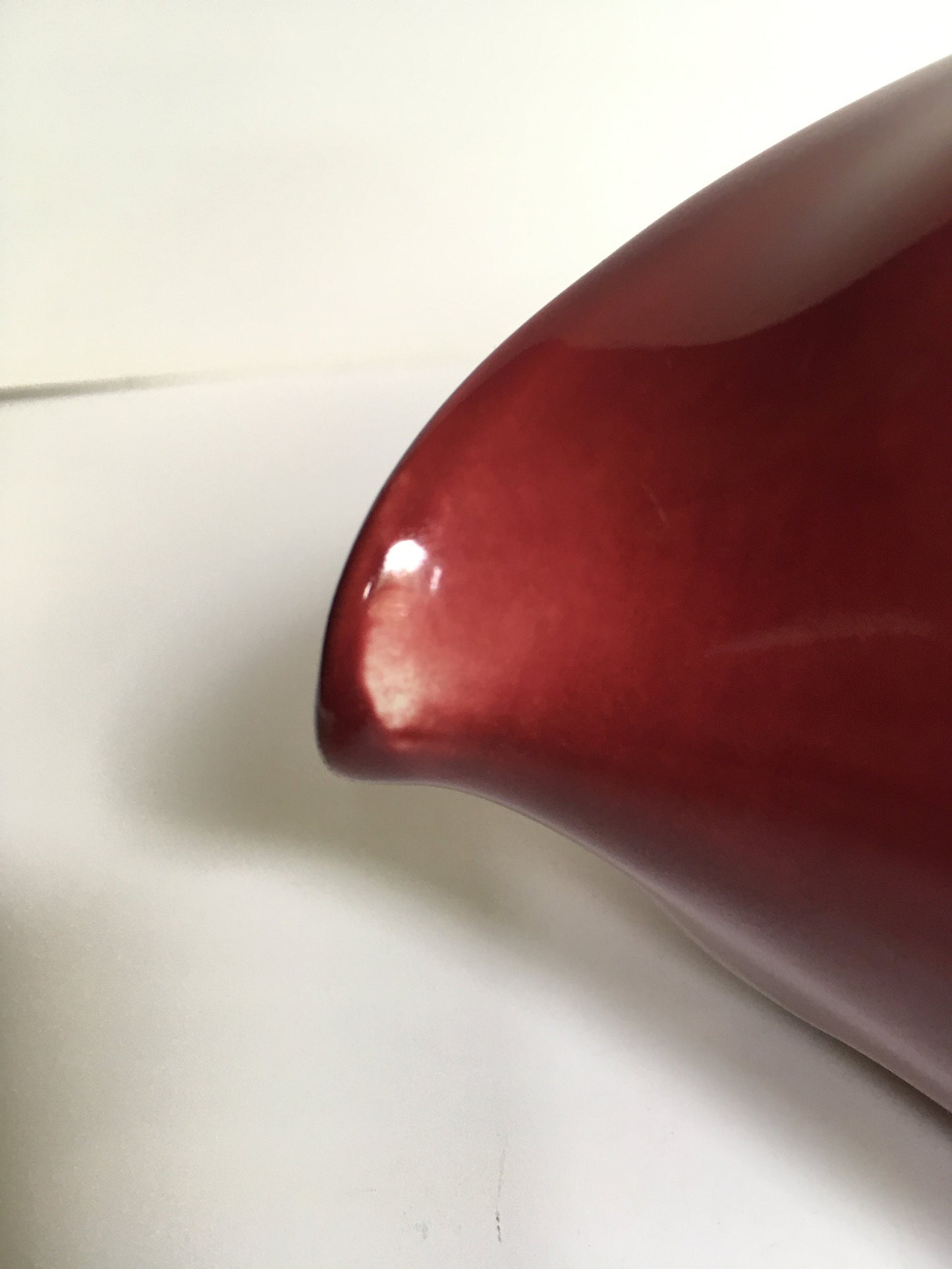Rare Vintage red milk jug creamer Deep red glazed gravy custard serving jug. Stamped South Seas JG Meakin.