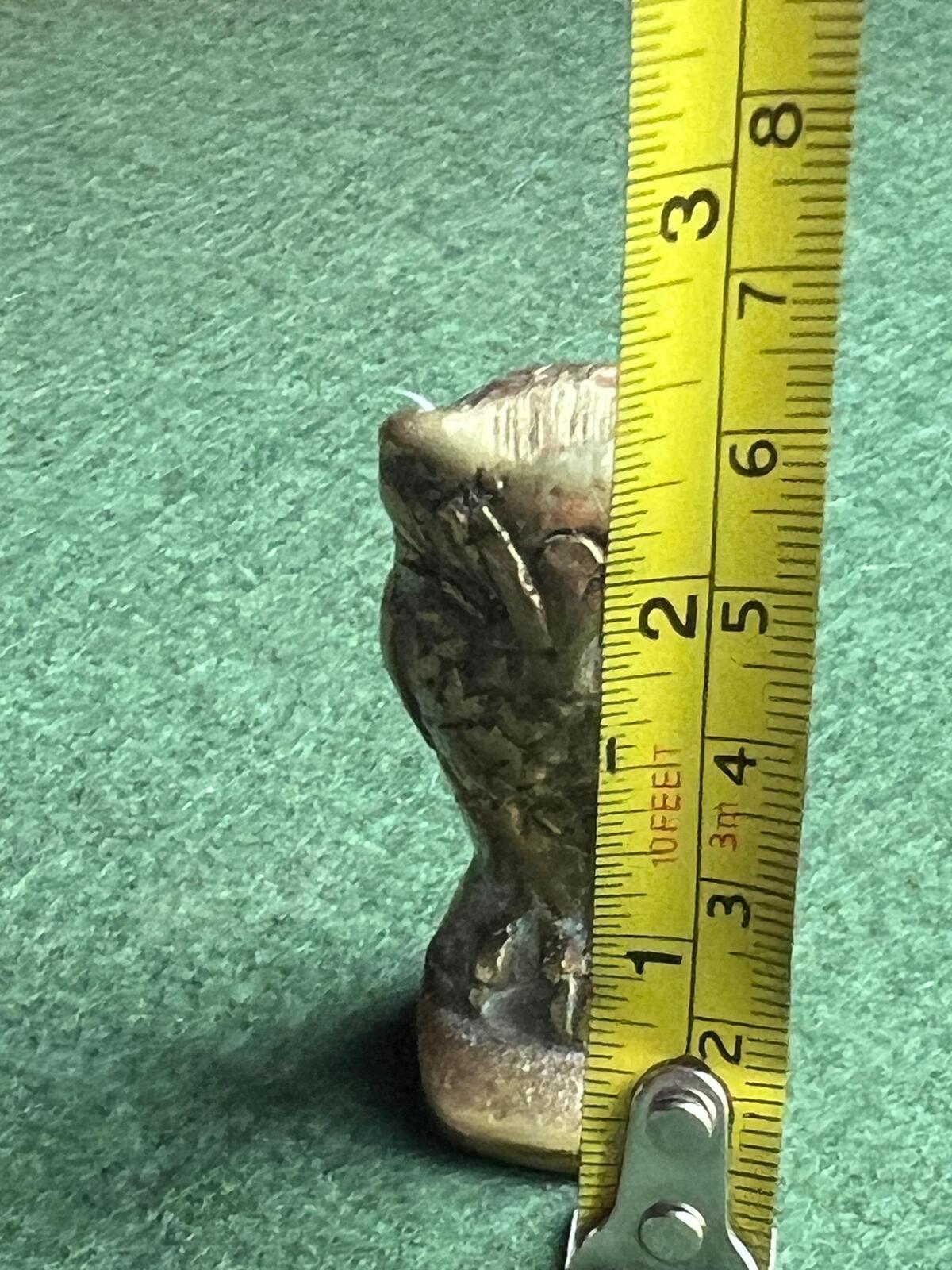 Vintage brass owl figurine. Solid brass owl paperweight. Brass collector gift.