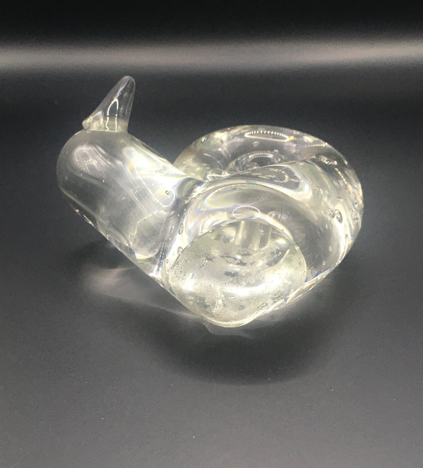 Art glass snail paperweight figurine .