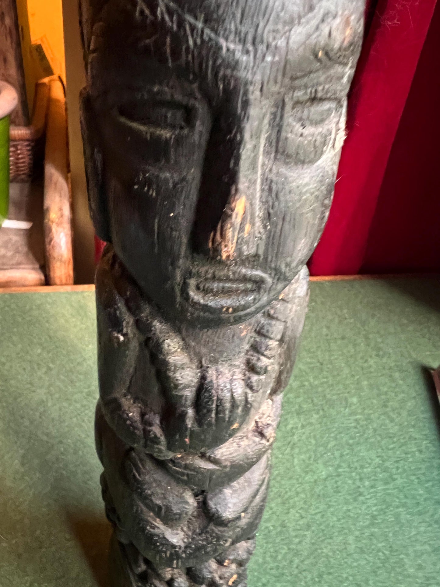 Vintage Makonde Tree of Life Sculpture. Hand-carved Wooden Statue.