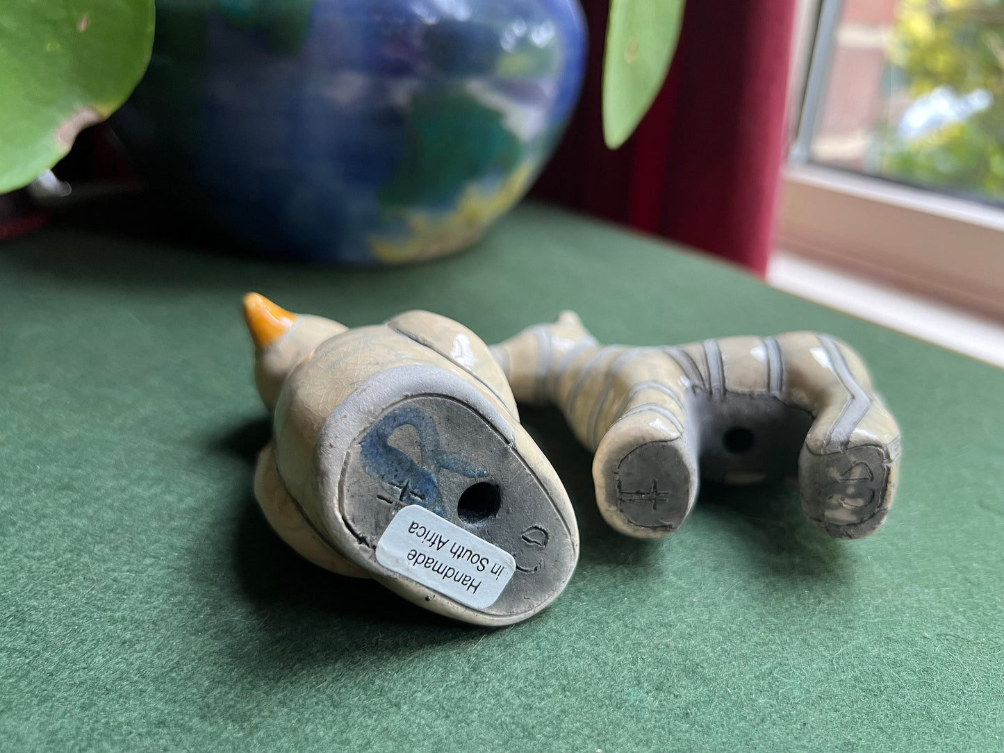 Raku Pottery Penguin and Zebra Hand made in South Africa