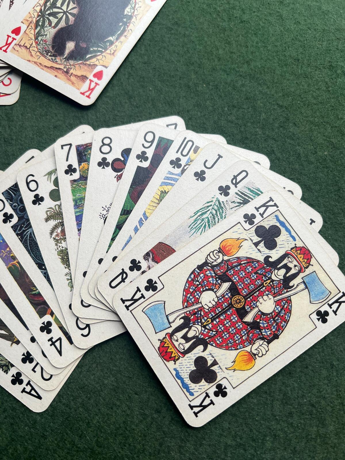 Rare Art For The Earth Playing cards. Friends of the Earth artist illustrated vintage recycled transformation card set.