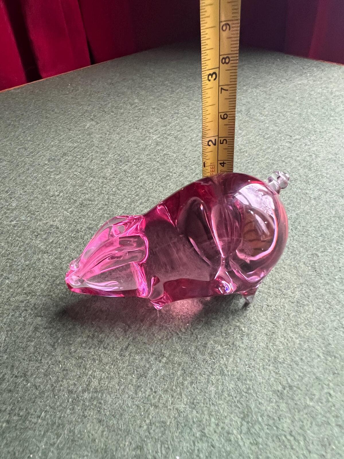 Studio glass pig. Pink glass Wedgewood piglet. Glass collector gift for pig. lover.