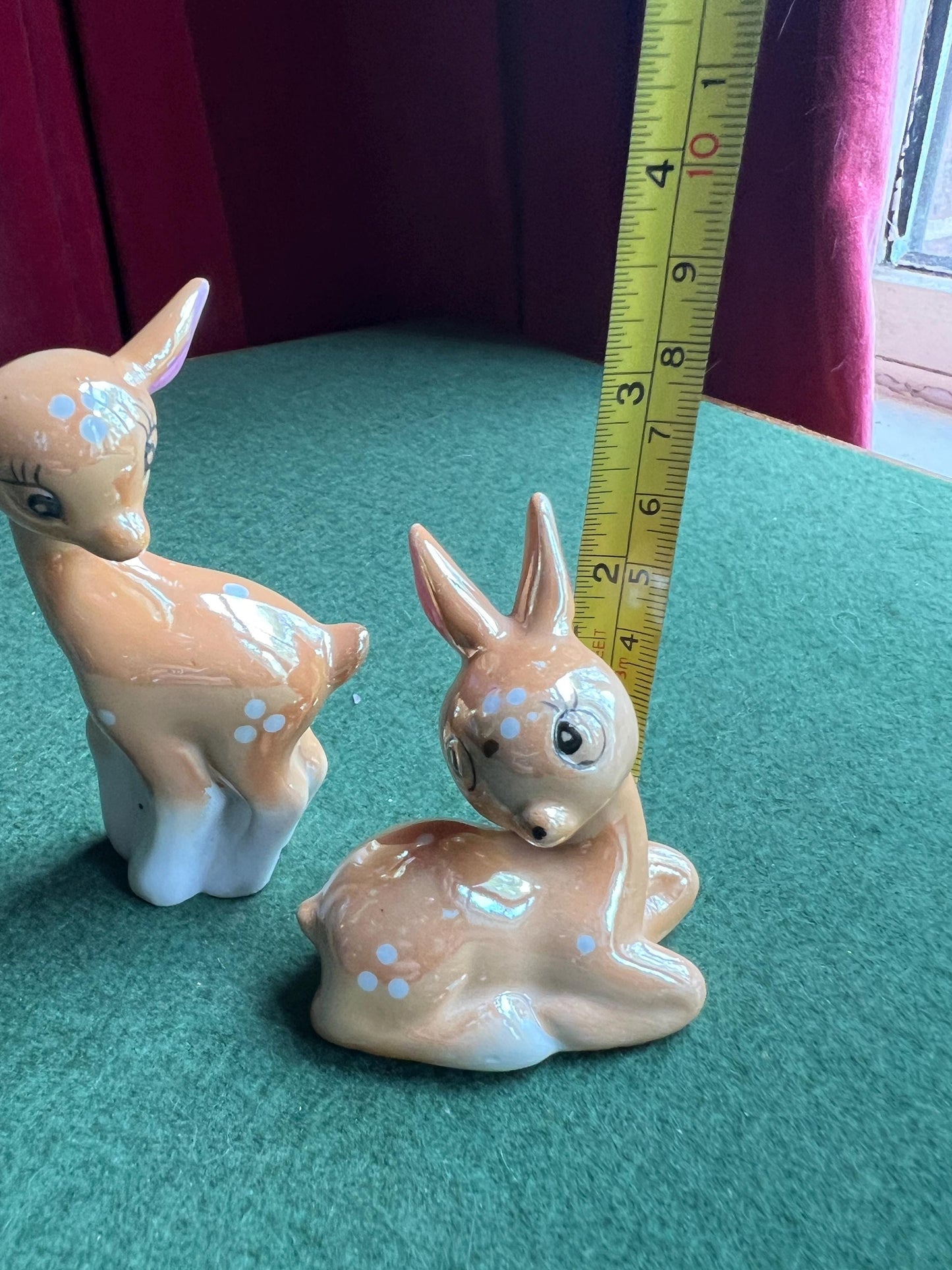 Kitsch lustre ware deer family figurines.