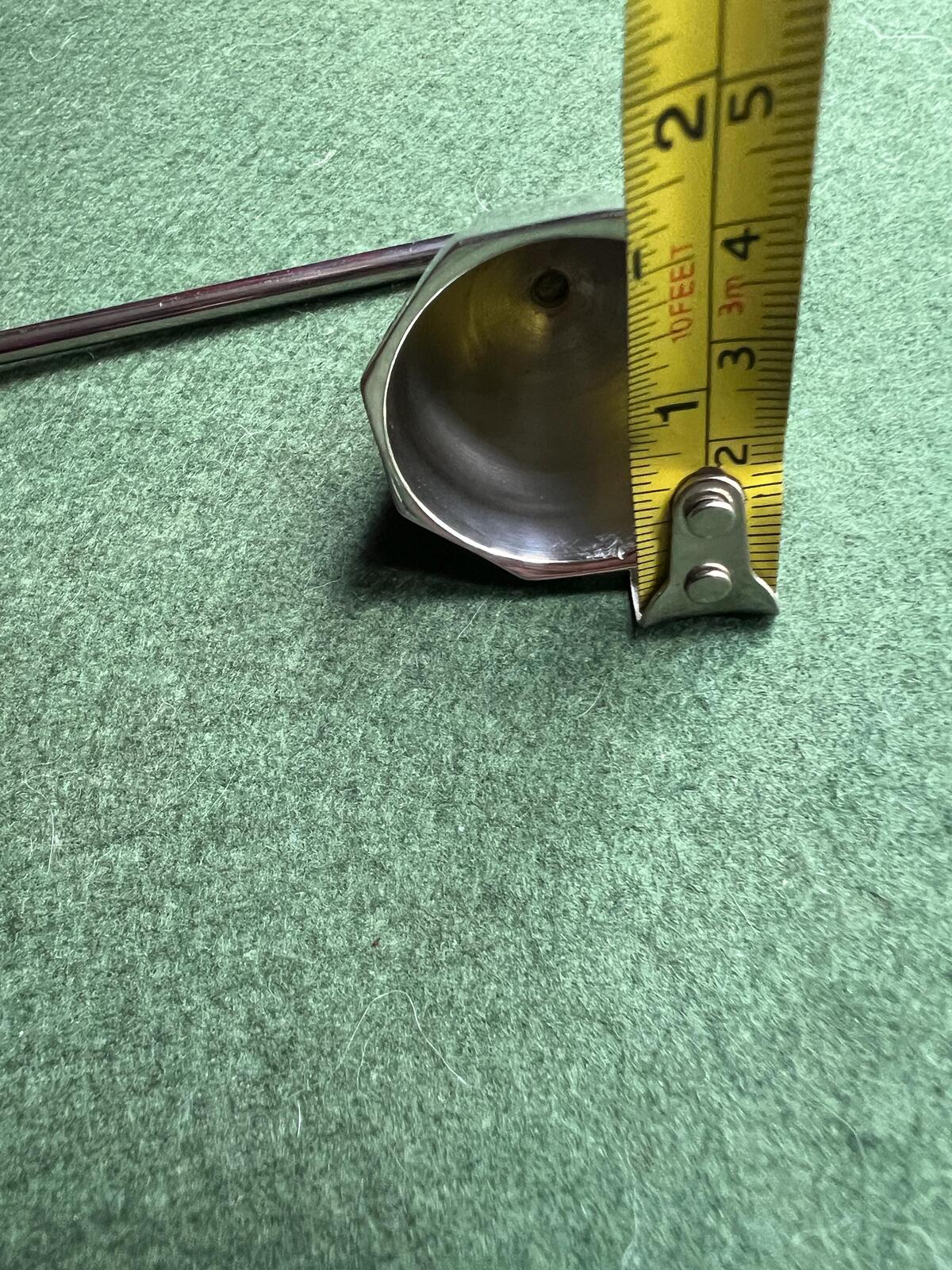 Vintage chrome silver metal candle snuffer. Stainless steel candle extinguisher.