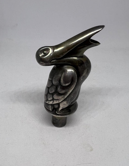 Danish silver plated Pelican shaped Art Deco 1930s wine pourer.