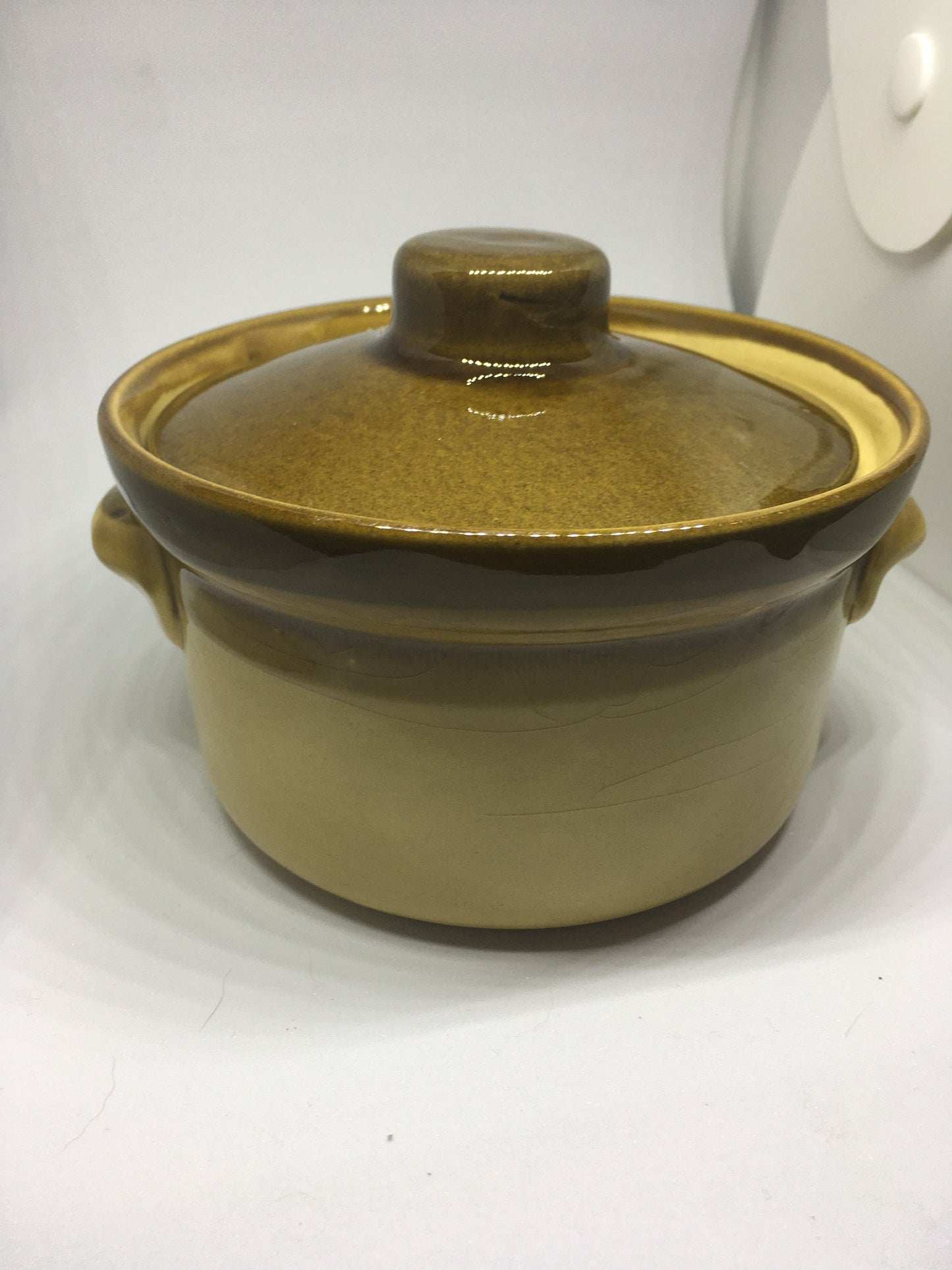 Vintage TG Green individual ceramic casserole dish.