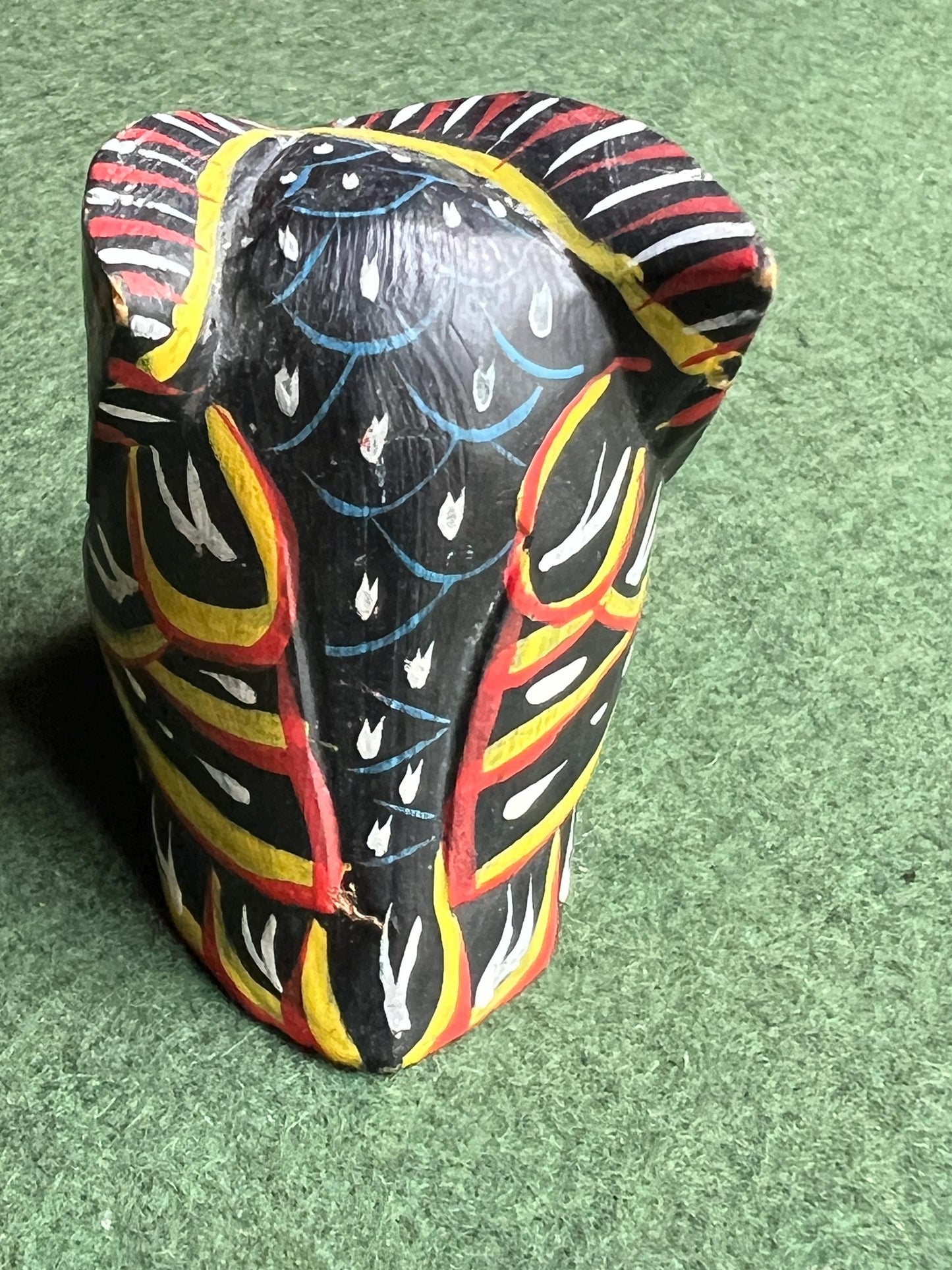 Hand painted colourful owlet ornament.