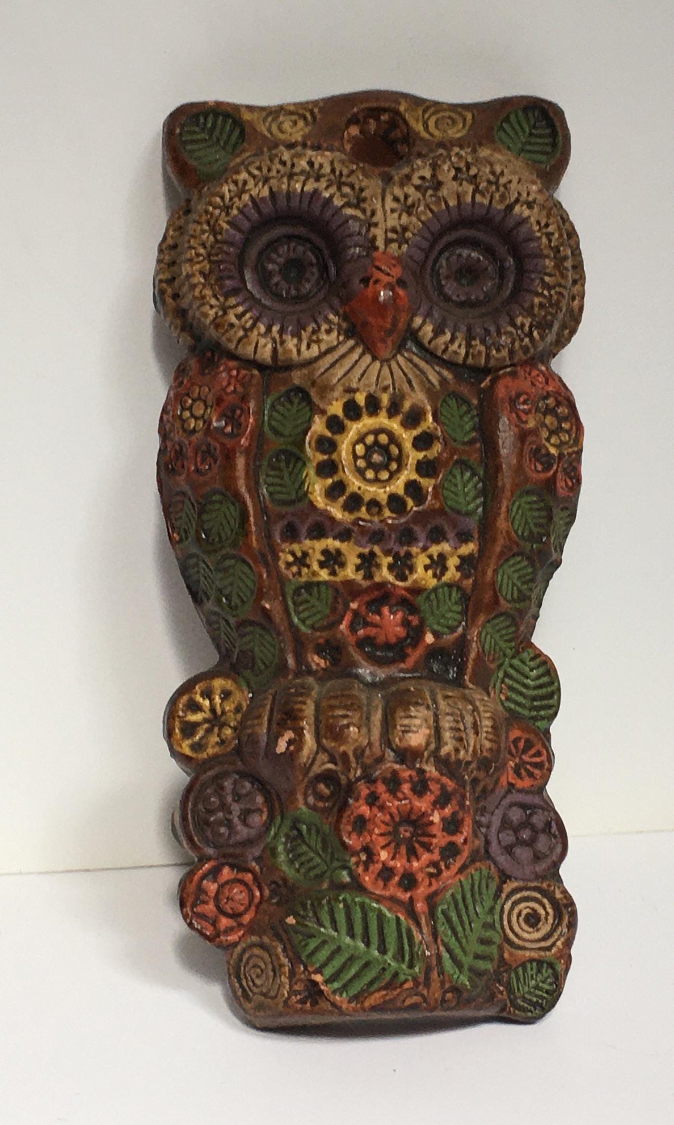 Ceramica Convento Jesus Maria owl figurine. Aracena Pottery. Spanish vintage. 1970s