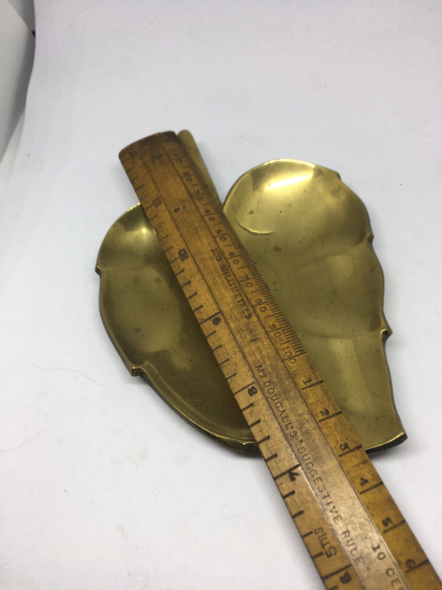 Decorative brass leaf trinket key dish.