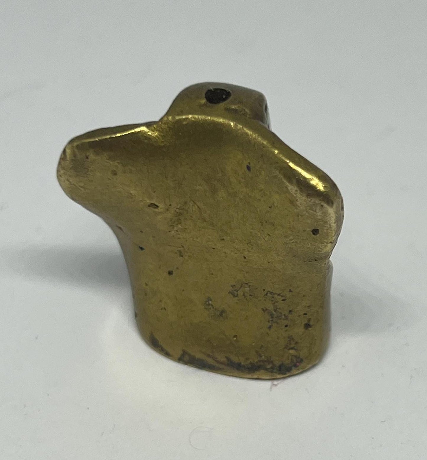 Tiny solid brass Ganesh elephant incense stick holder.