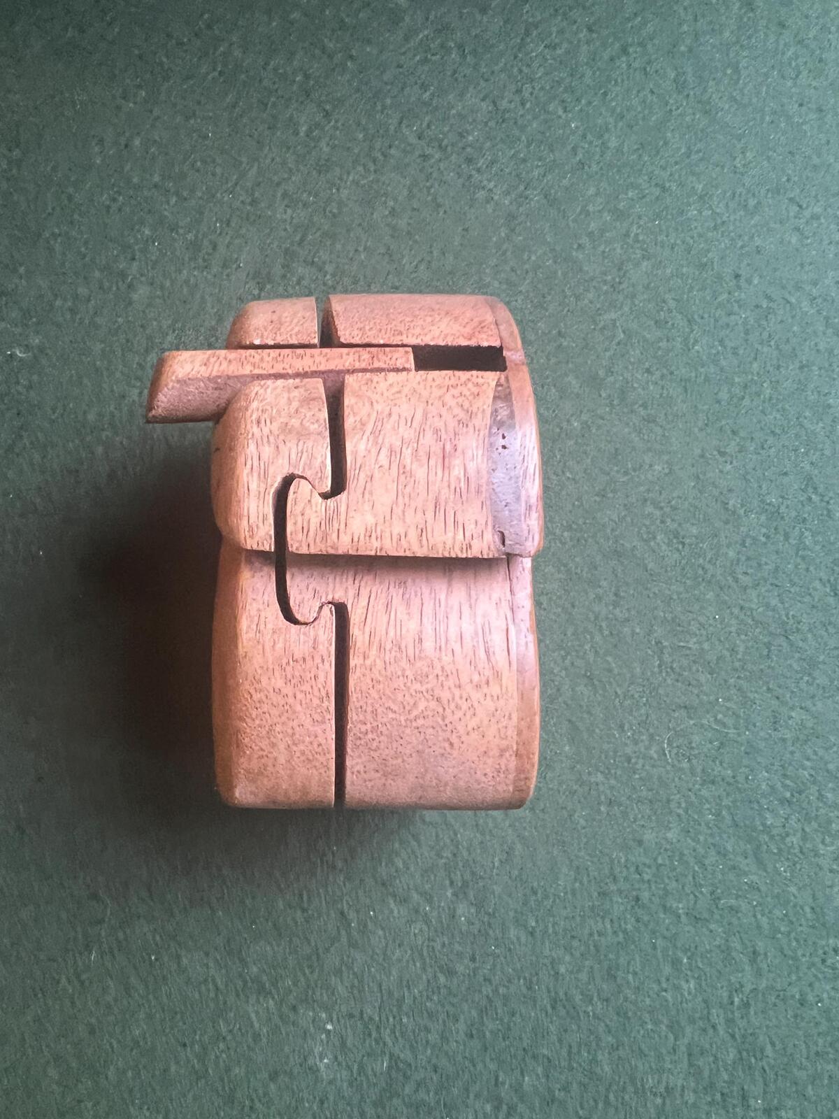 Vintage Handcrafted sheesham wood mushroom puzzle box with hidden compartment.
