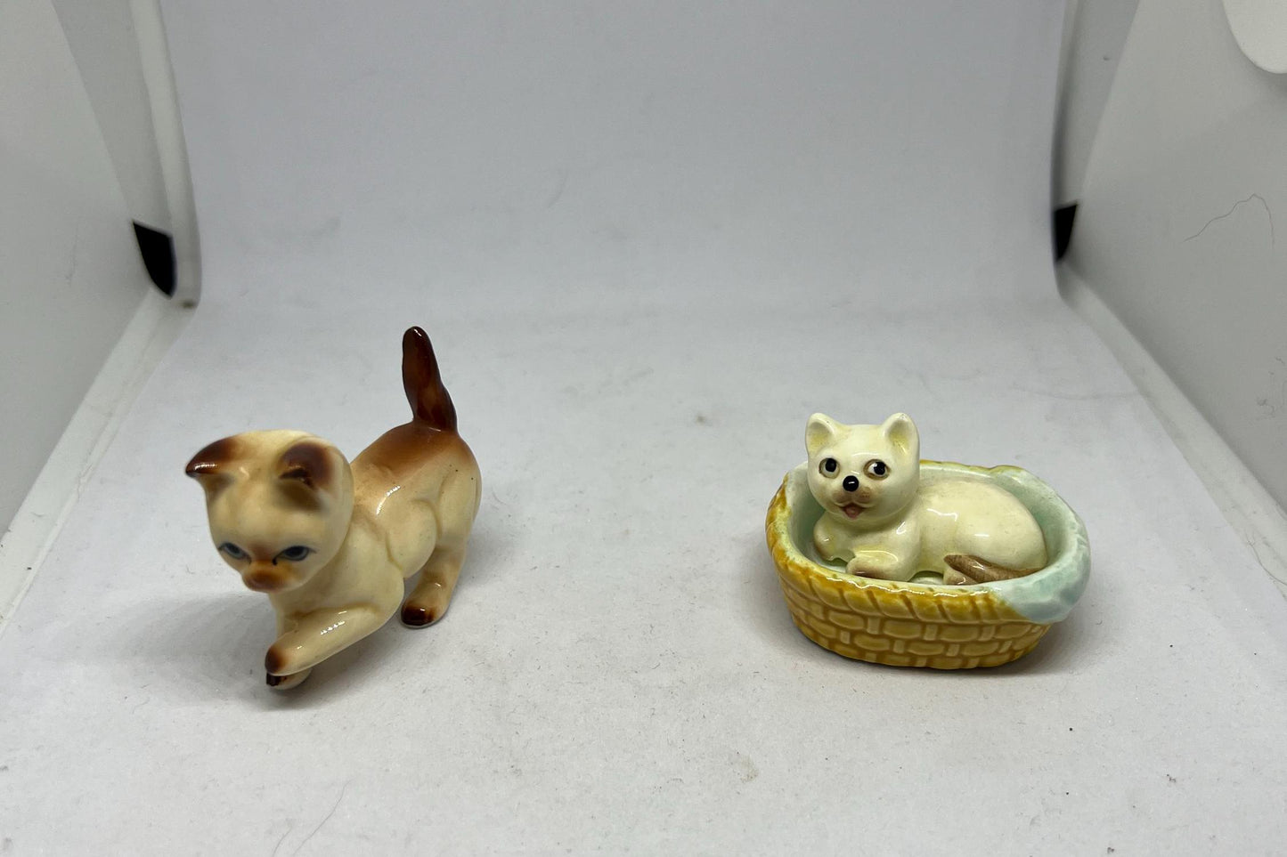 Ceramic collectible cats. One with original sticker Little Treasures England