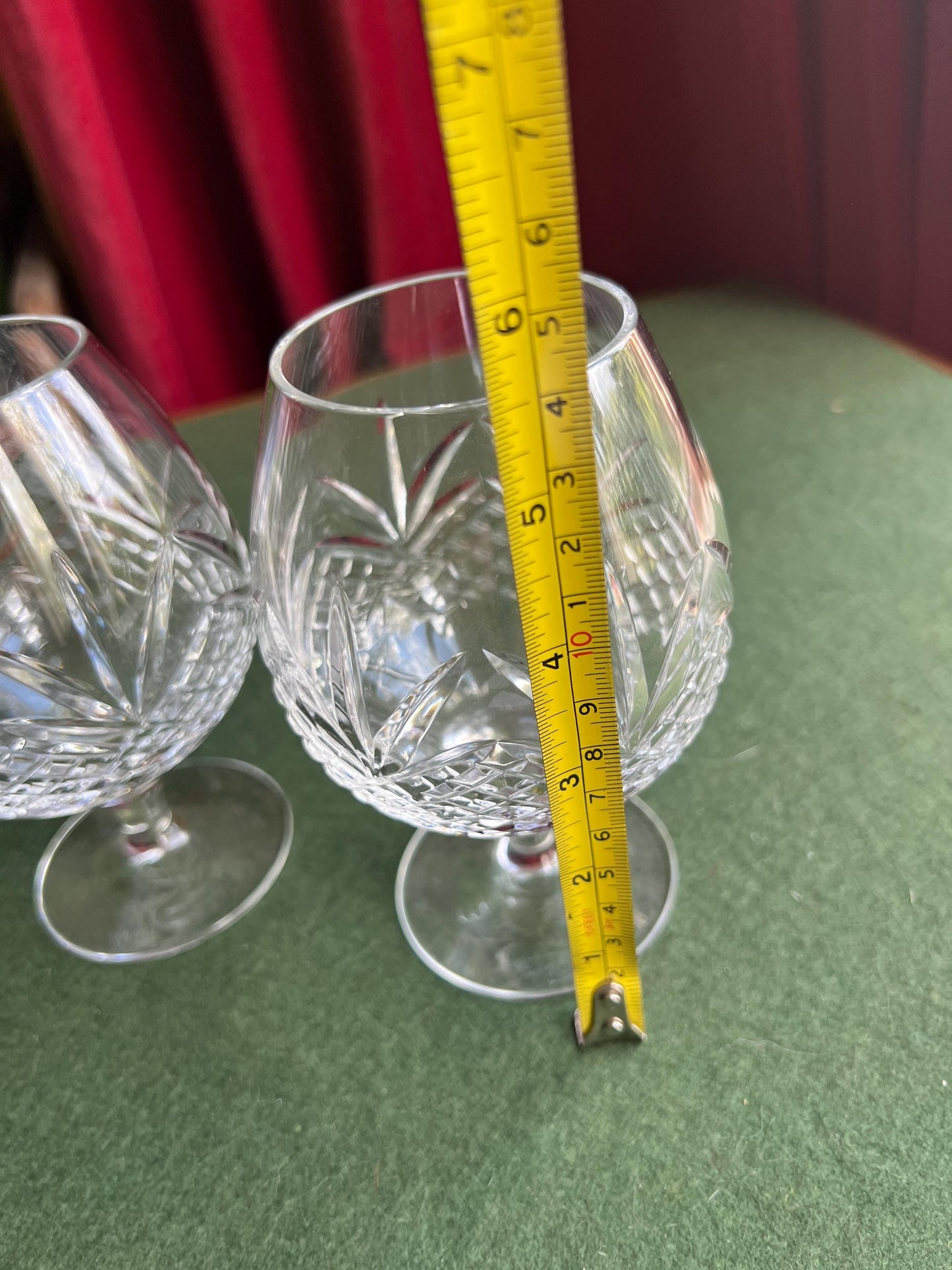 Pair of Royal Doulton Crystal Brandy Glasses Juno Pattern.