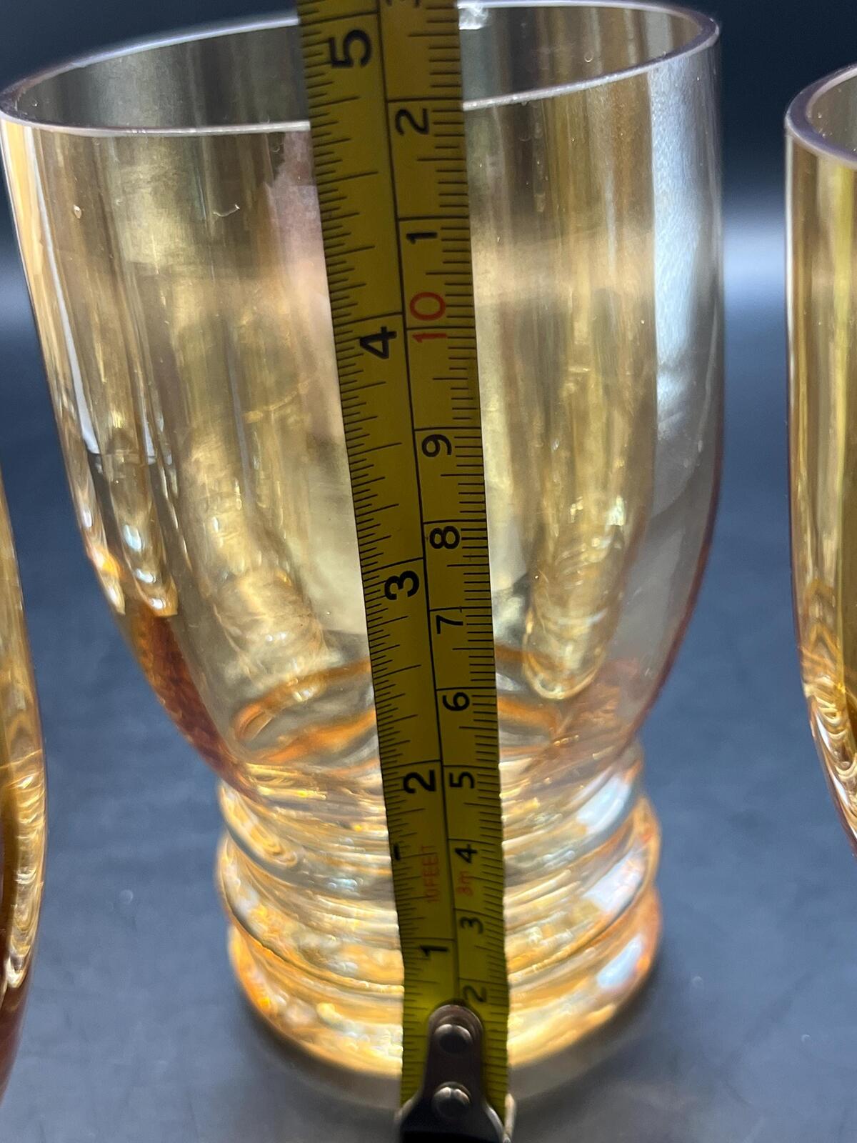 Vintage amber glass lemonade set. Jug and 5 glasses.