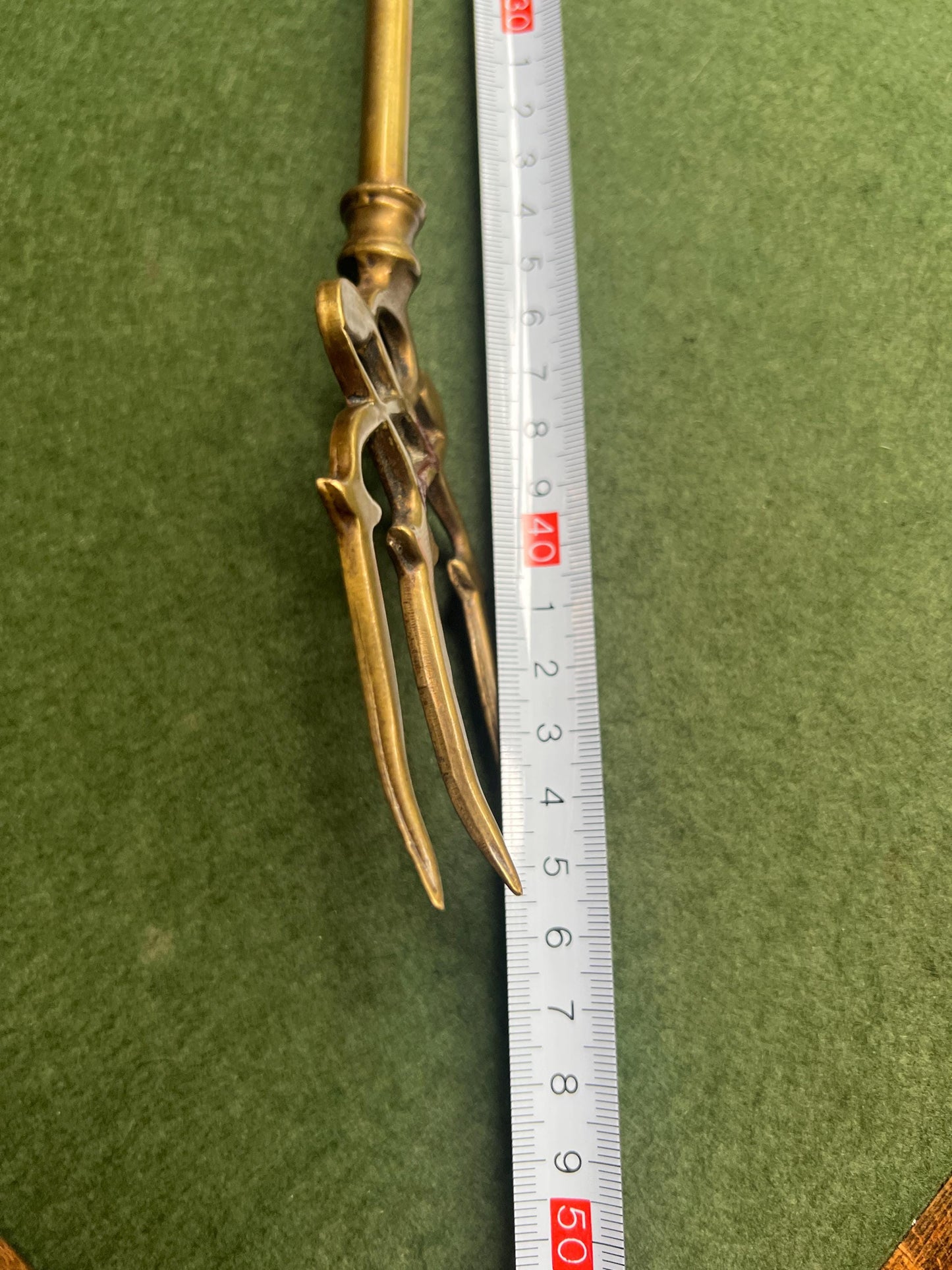 Vintage brass toasting fork. Stag head design Quirky fireside tool.