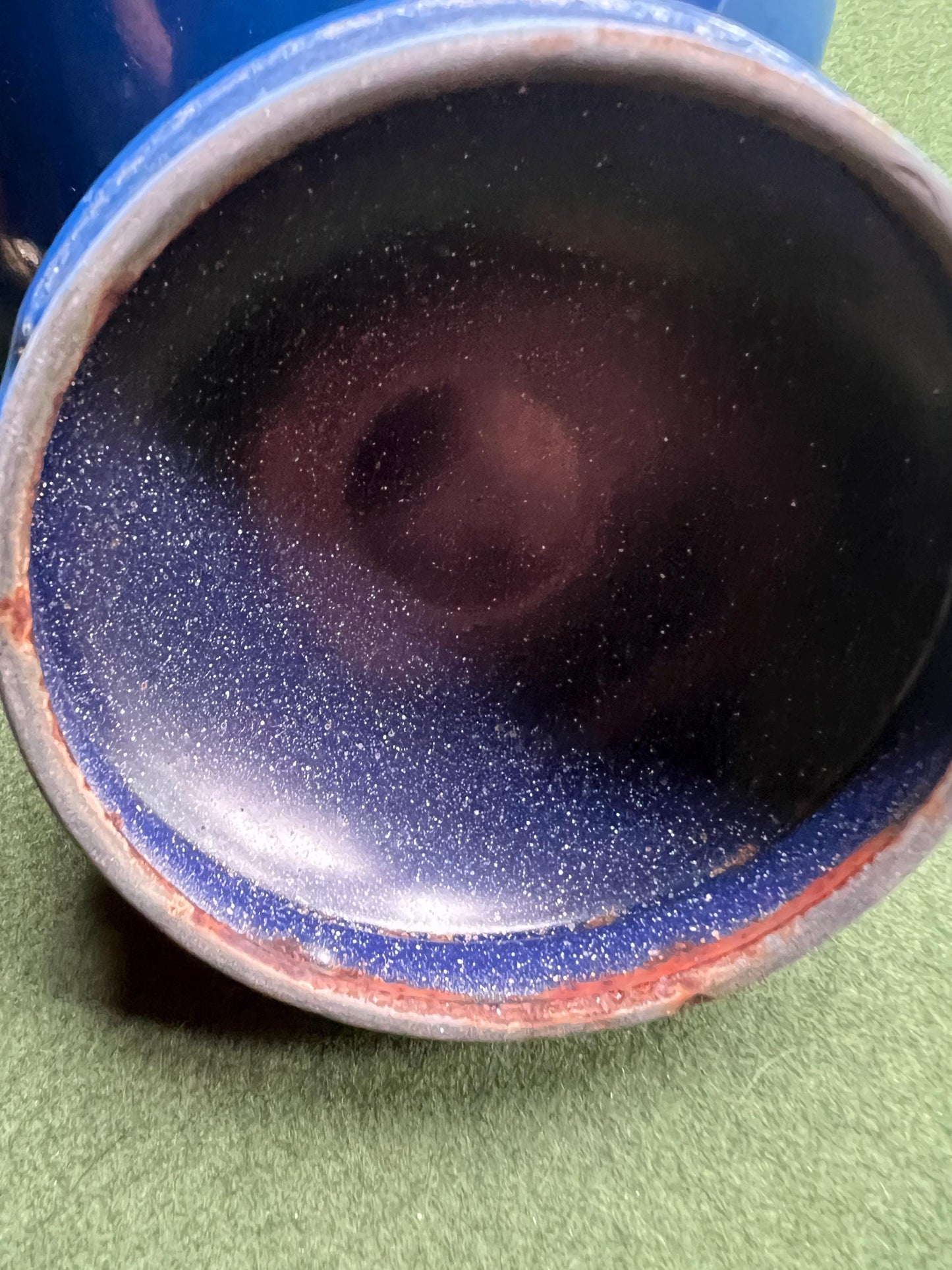 Vintage blue enamel kettle. Stove top kettle.