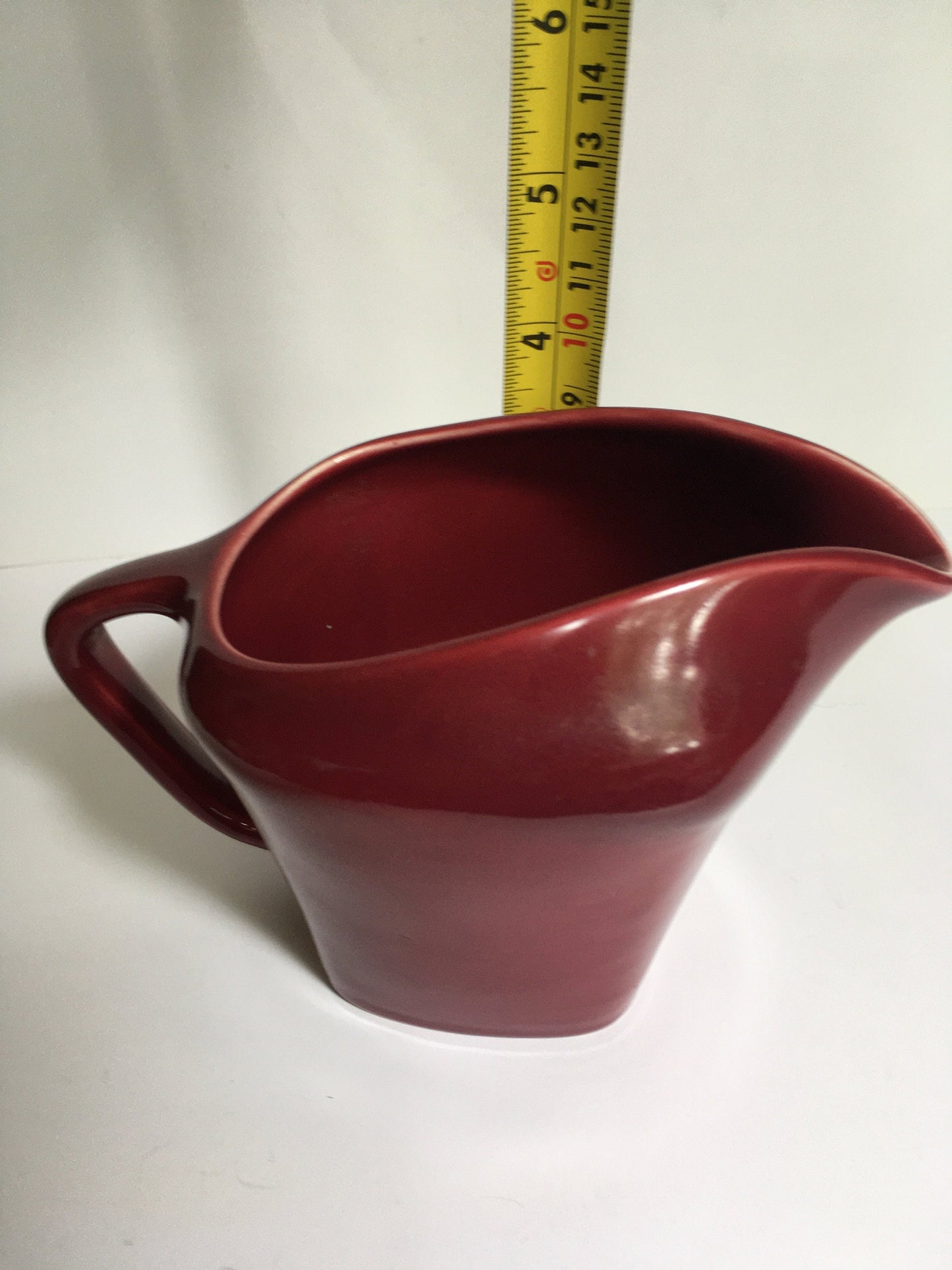 Rare Vintage red milk jug creamer Deep red glazed gravy custard serving jug. Stamped South Seas JG Meakin.
