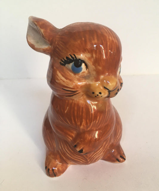 Vintage ceramic doe-eyed rabbit.
