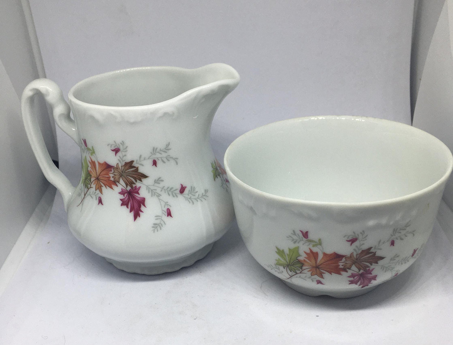 Limoges sugar and creamer milk jug. Stamped A. Lanternier & Co. France .