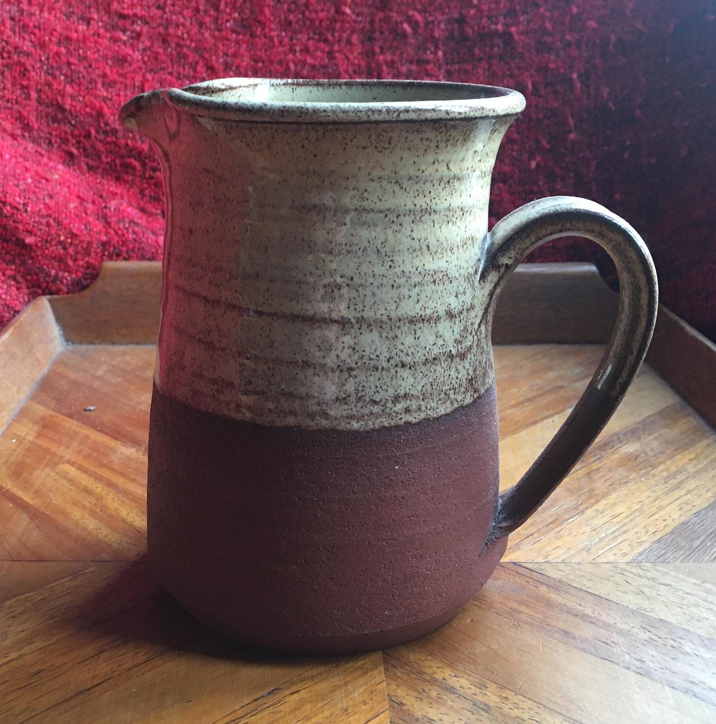 Studio pottery water jug pitcher.