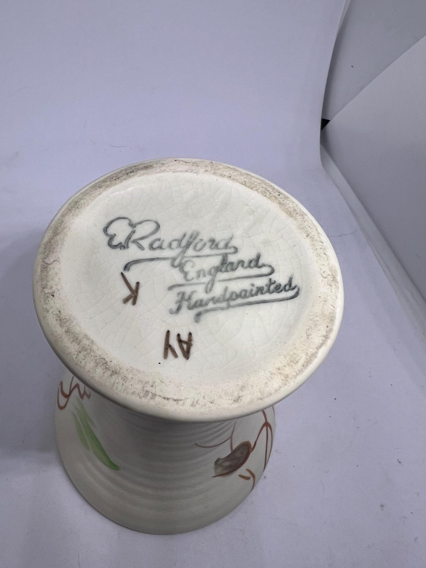 Ceramic posy vase Stamped Radford England 1940s