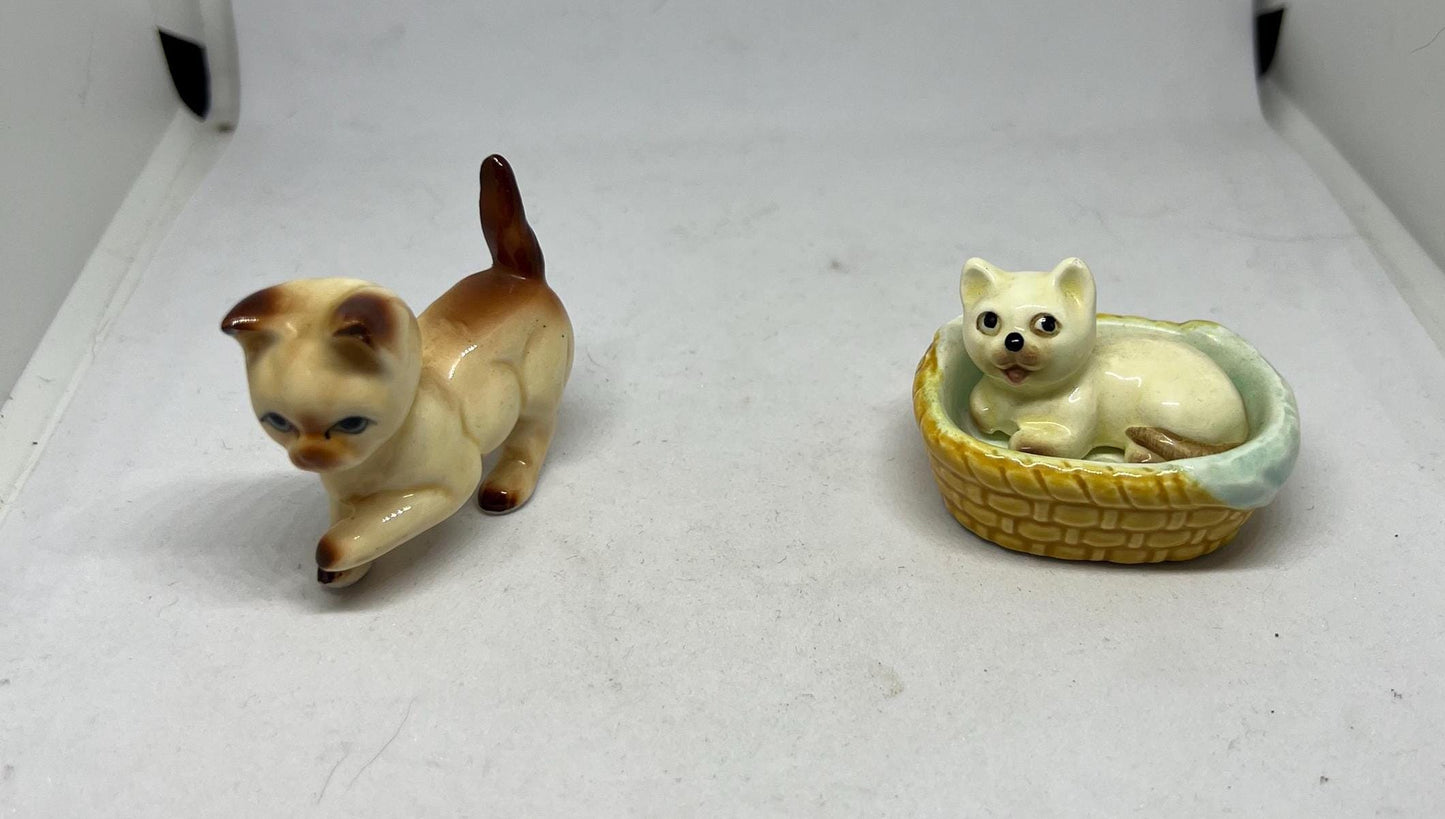 Ceramic collectible cats. One with original sticker Little Treasures England