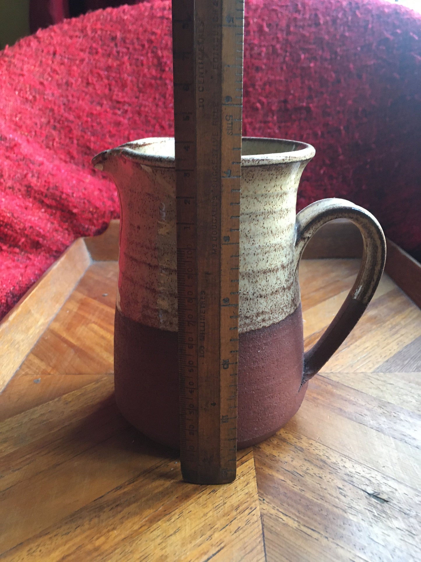 Studio pottery water jug pitcher.