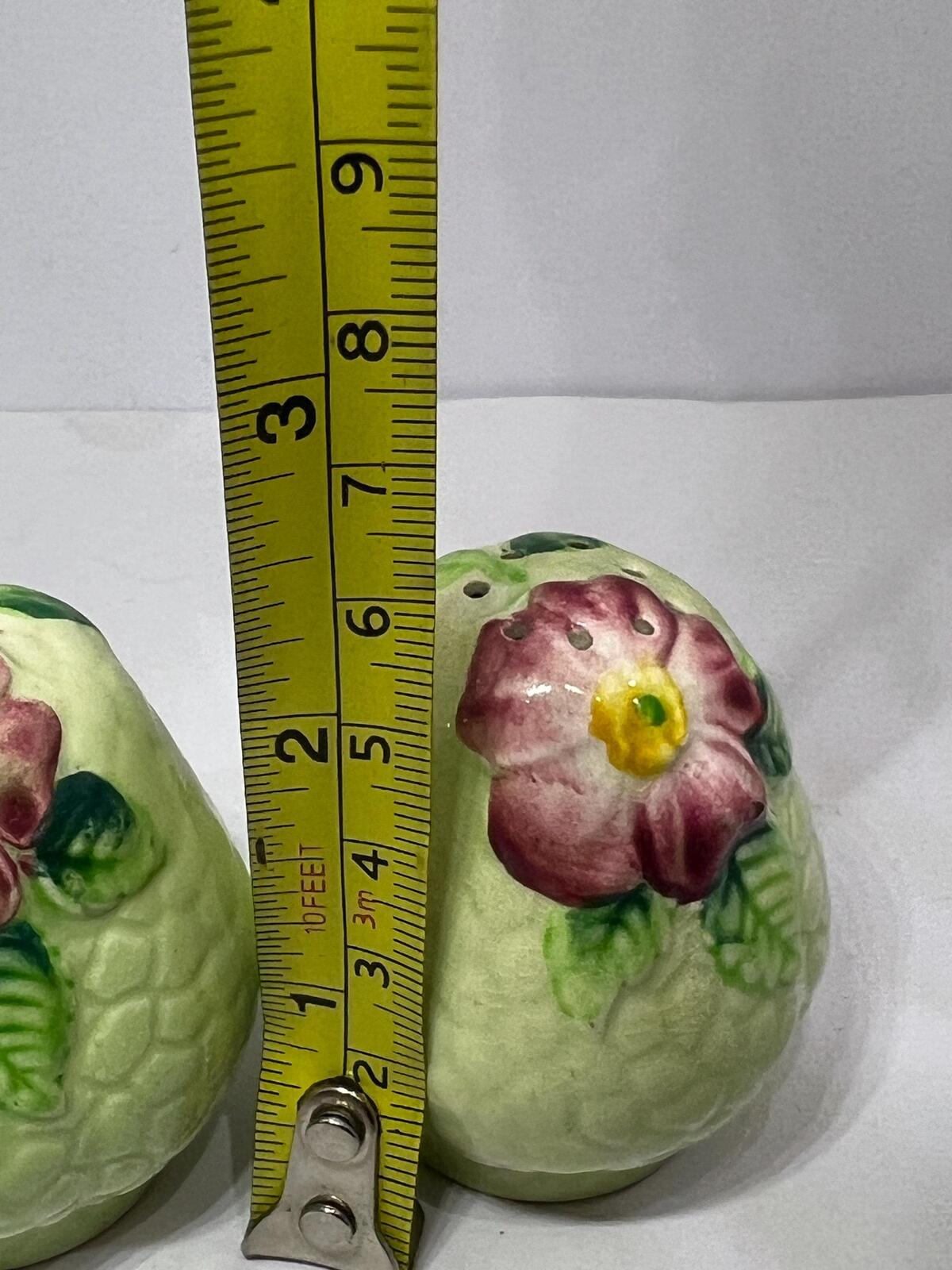 Vintage Carlton Ware 'Wild Rose' salt and pepper shakers. 1930s Salad Ware range