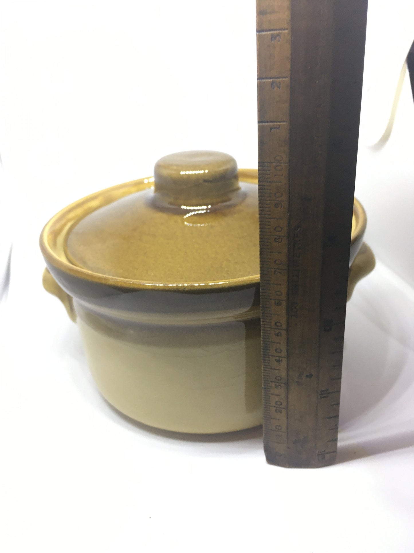 Vintage TG Green individual ceramic casserole dish.