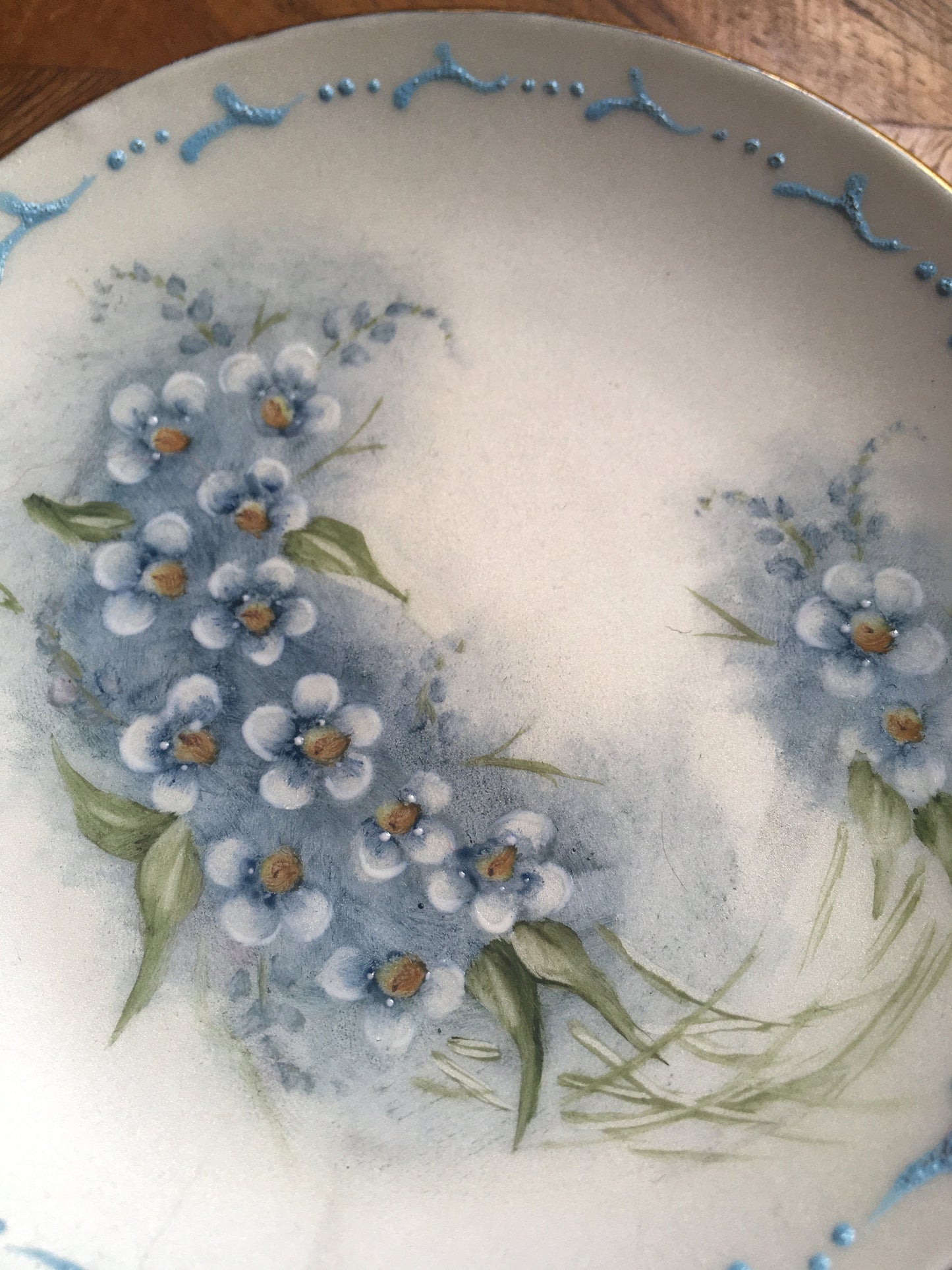 Delicate china trinket ring dish. Floral pattern. Hand-painted by Daphne A Jones. Sydney Australia.