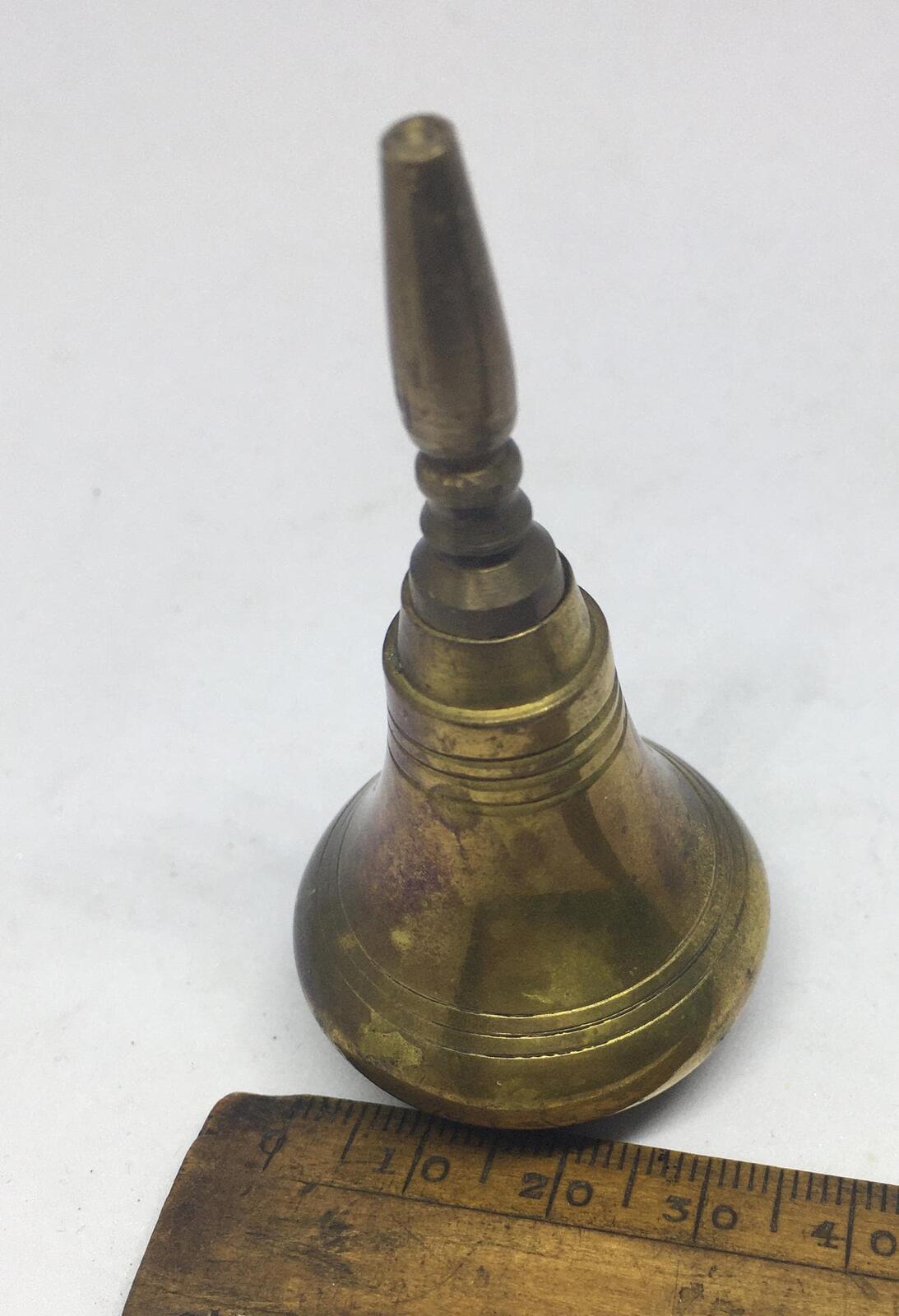 Unusual brass perfume bottle. Quirky brass lover gift  Screw off lid.