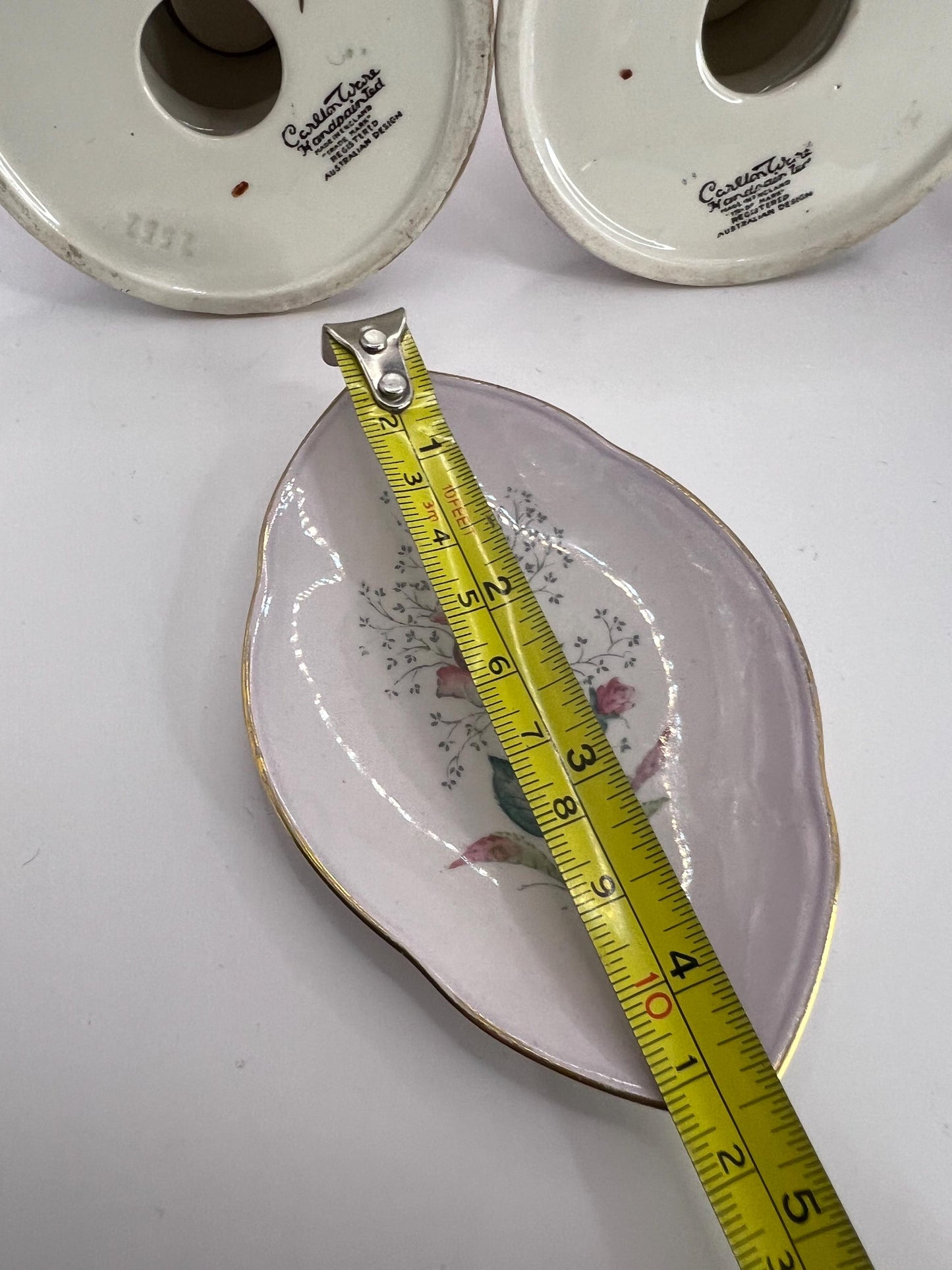 Carlton ware dressing table set Art Deco Lilac ceramic floral decor