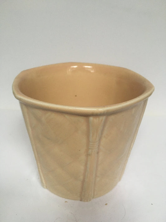 Vintage Peach Bamboo pattern planter. Churchill England.