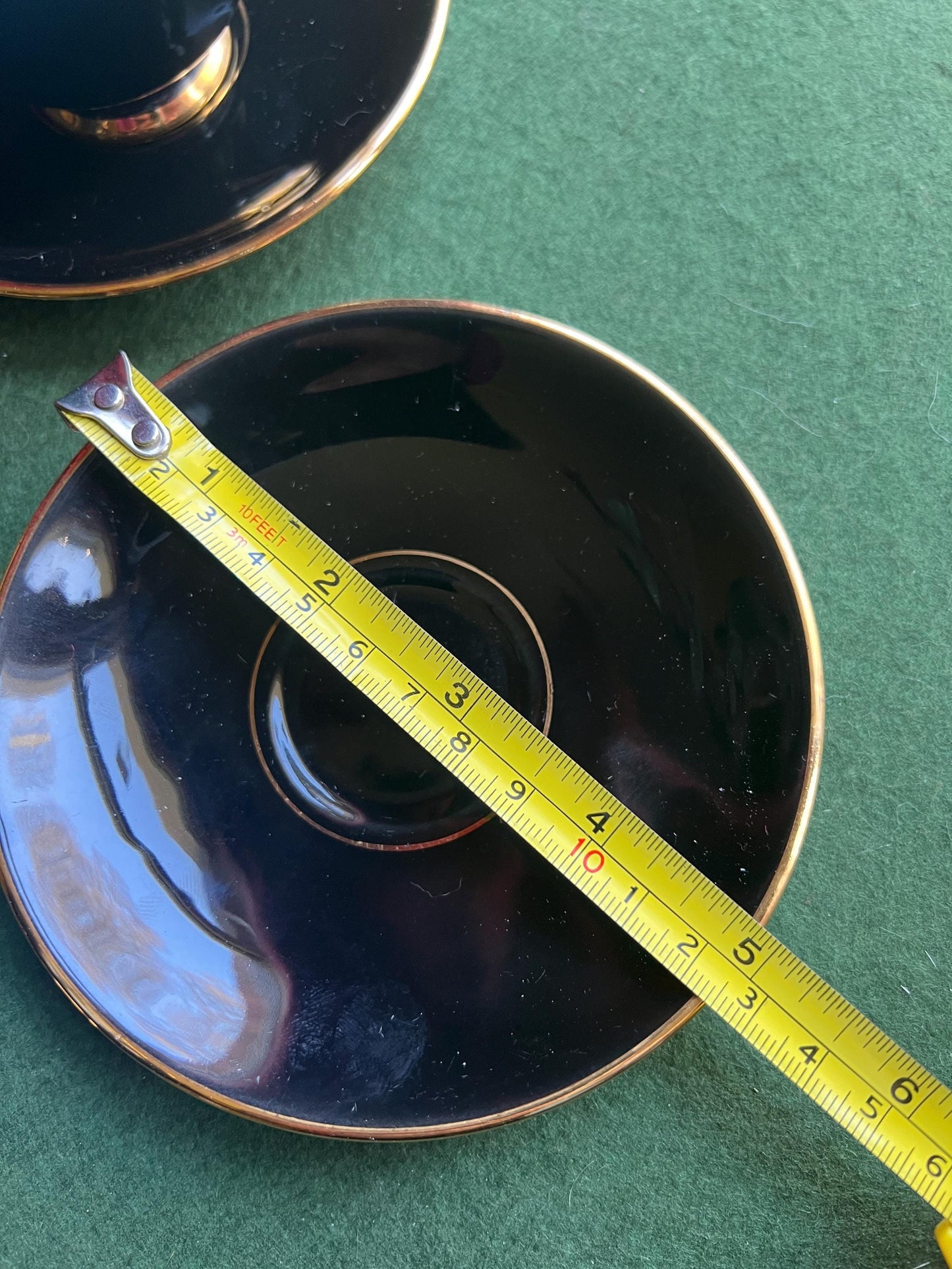 Vintage teacup and saucer. Stamped Stavangerflint  Norway Harlequin Palette.