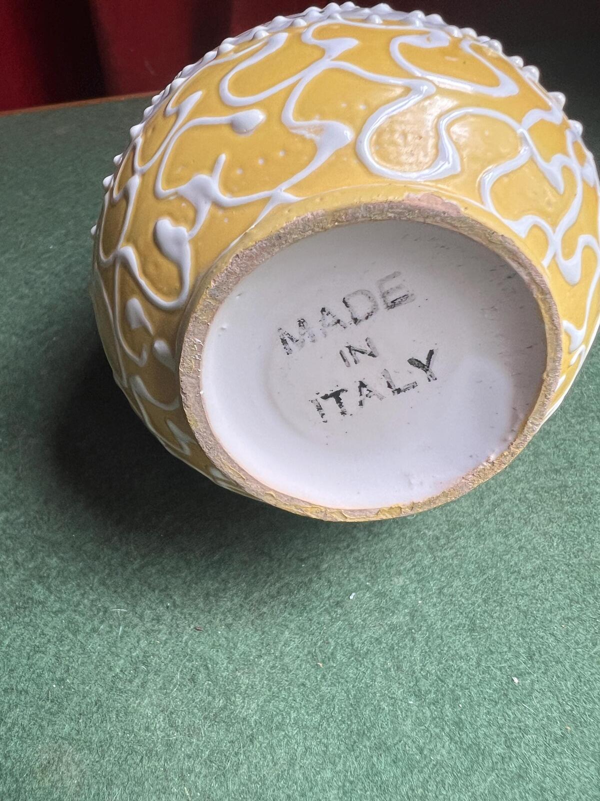 Vintage ceramic posy vase Mid-Century Italian pottery Alla Moda Relief