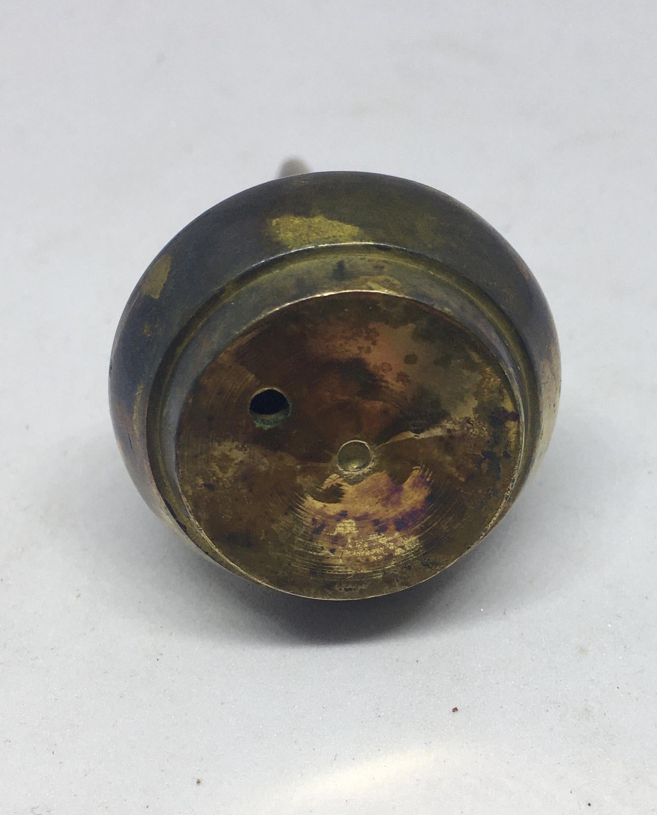 Unusual brass perfume bottle. Quirky brass lover gift  Screw off lid.