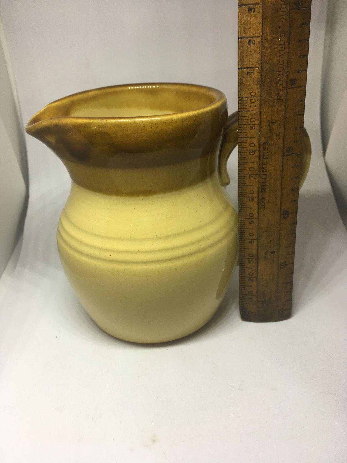 Ceramic Milk Water jug TG Green Church Gresley. Brown glaze. Vintage kitchen.