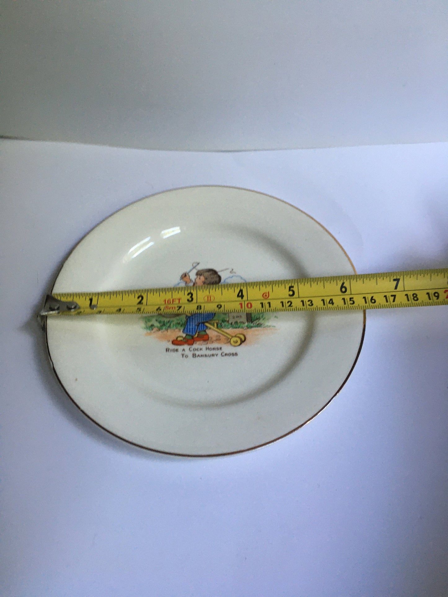 Beautiful Vintage Child's breakfast set. Ducal ware child's cup and plate set. Little Bo Peep and Ride a Cock Horse illustrations.
