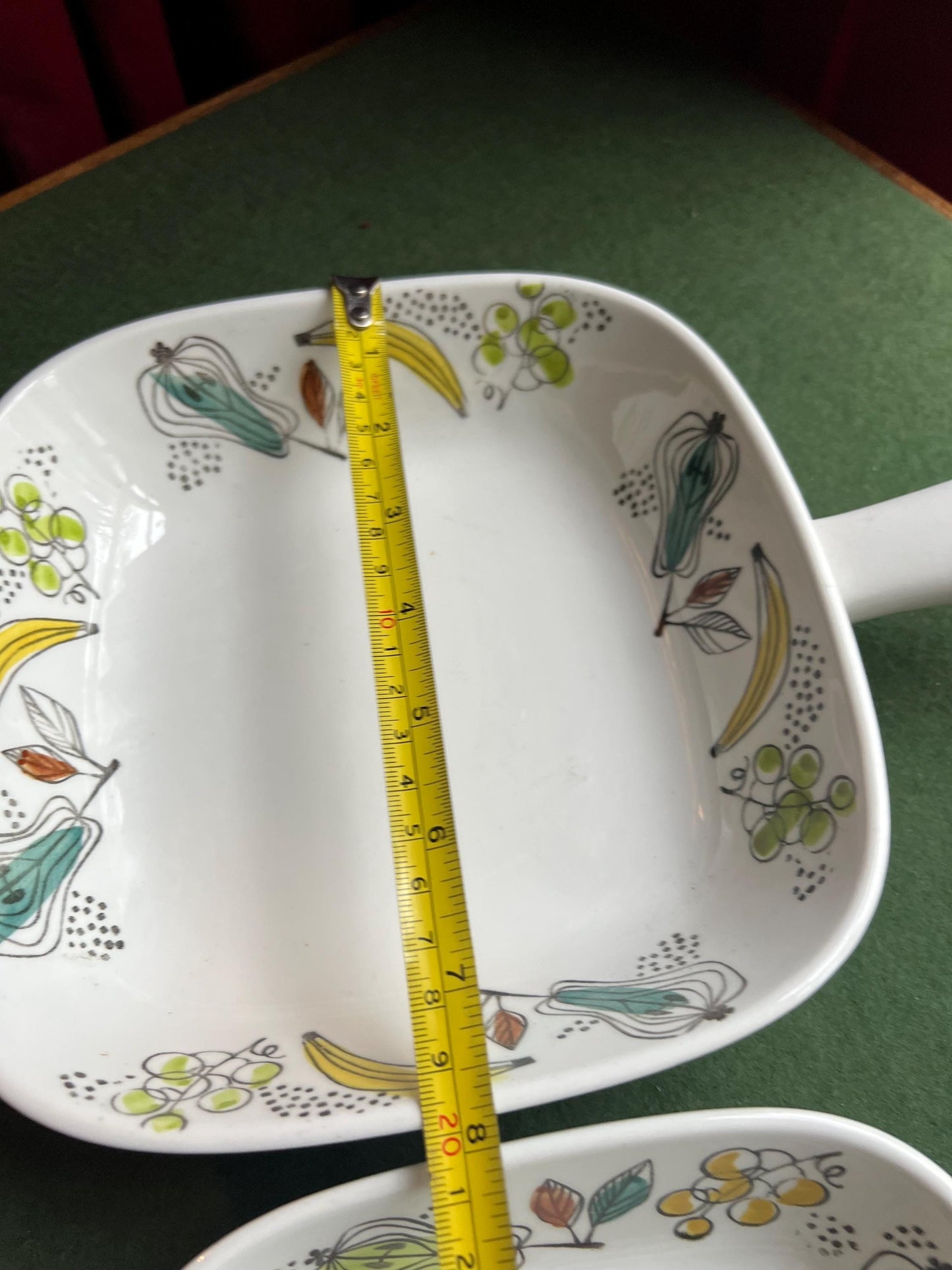 Pair of square Swedish Rörstrand Granada serving dishes.