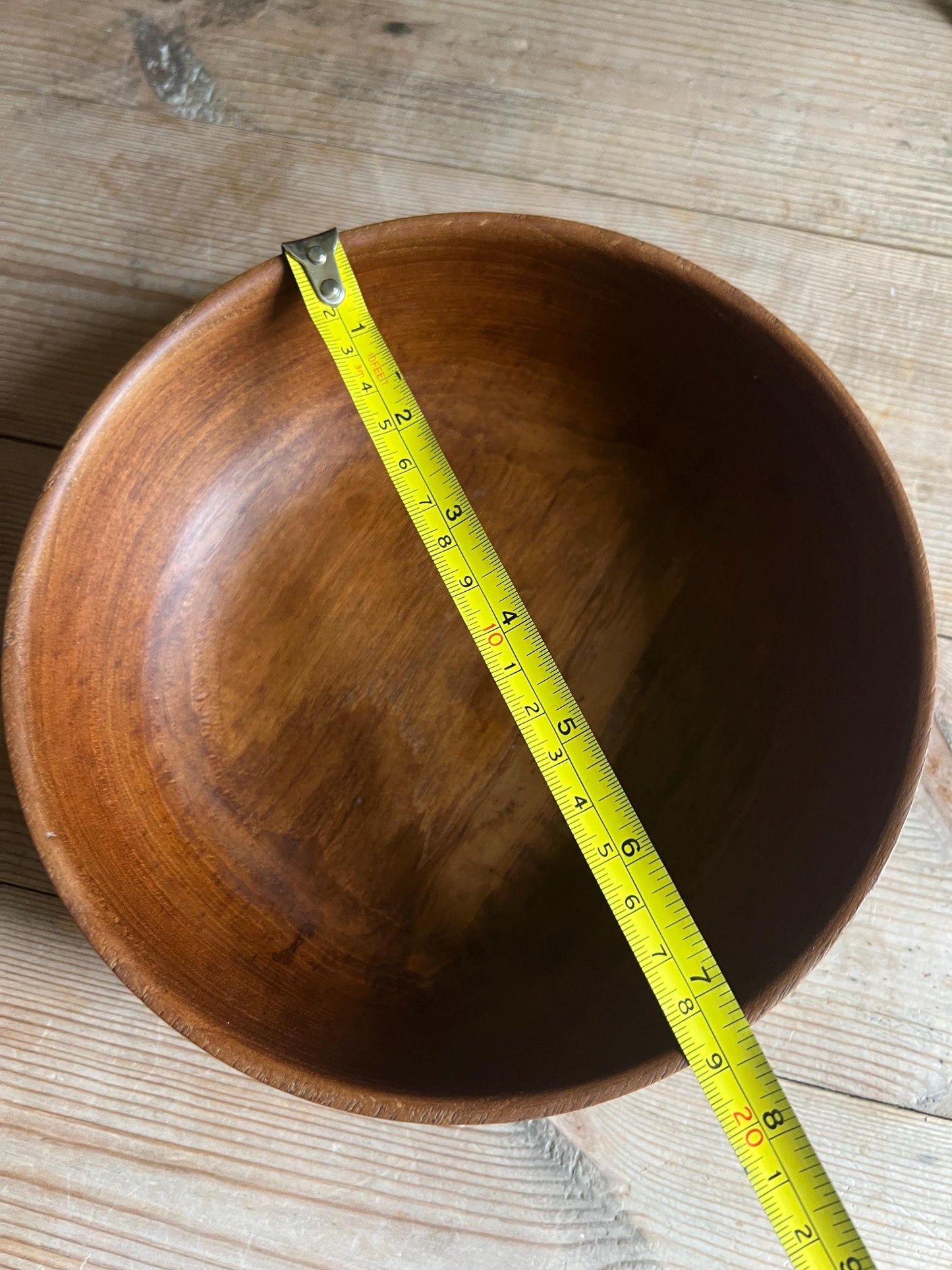 Hand crafted Teak wood trinket key bowl. Original sticker. Burma Teak Kasinga woodcraft Pitlochry.