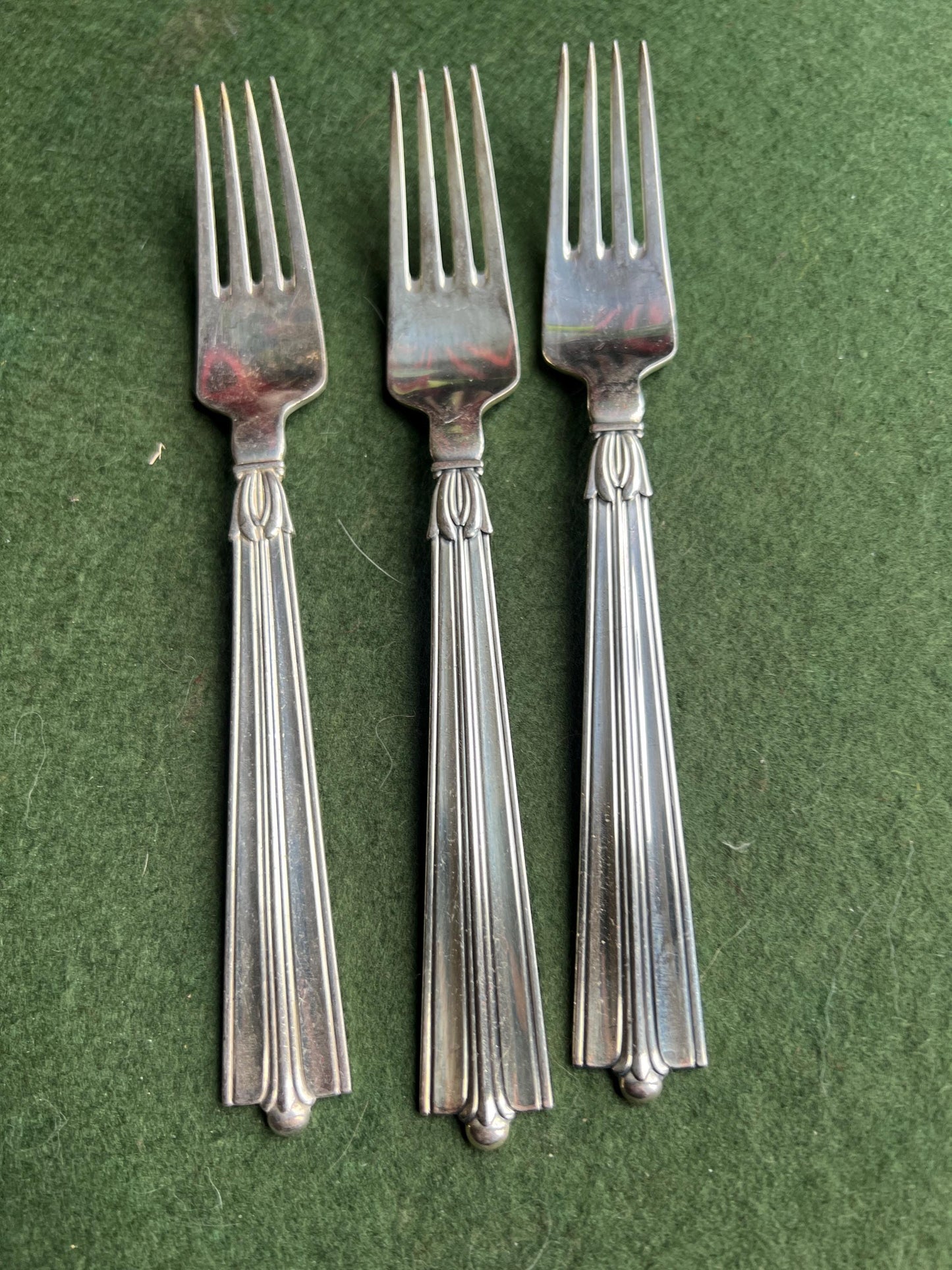 Danish Silver plated forks. Stamped GBS Prima Solvplet.