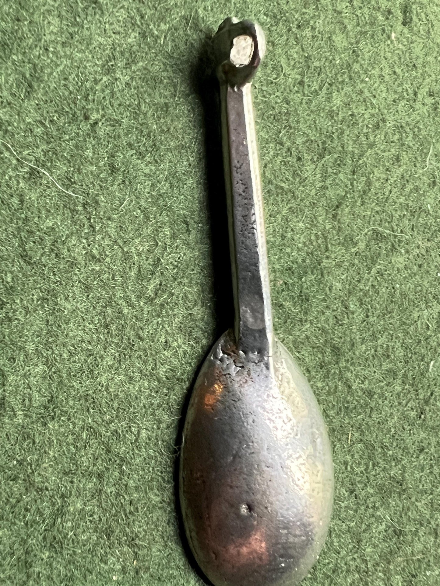 Vintage silver tone spoon pendant. Chatelaine style mini spoon.