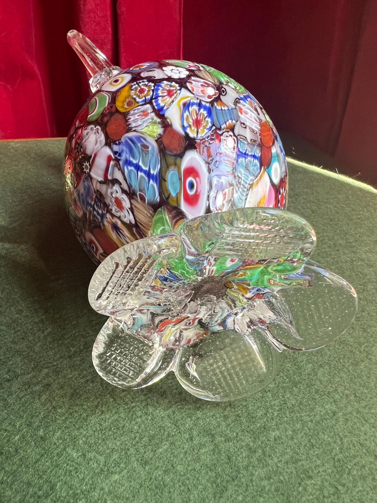 Vintage Murano art glass vase. Tutti Fruit twin handled millefiori. In the style of Fratelli Toso.. Art glass collector gift.