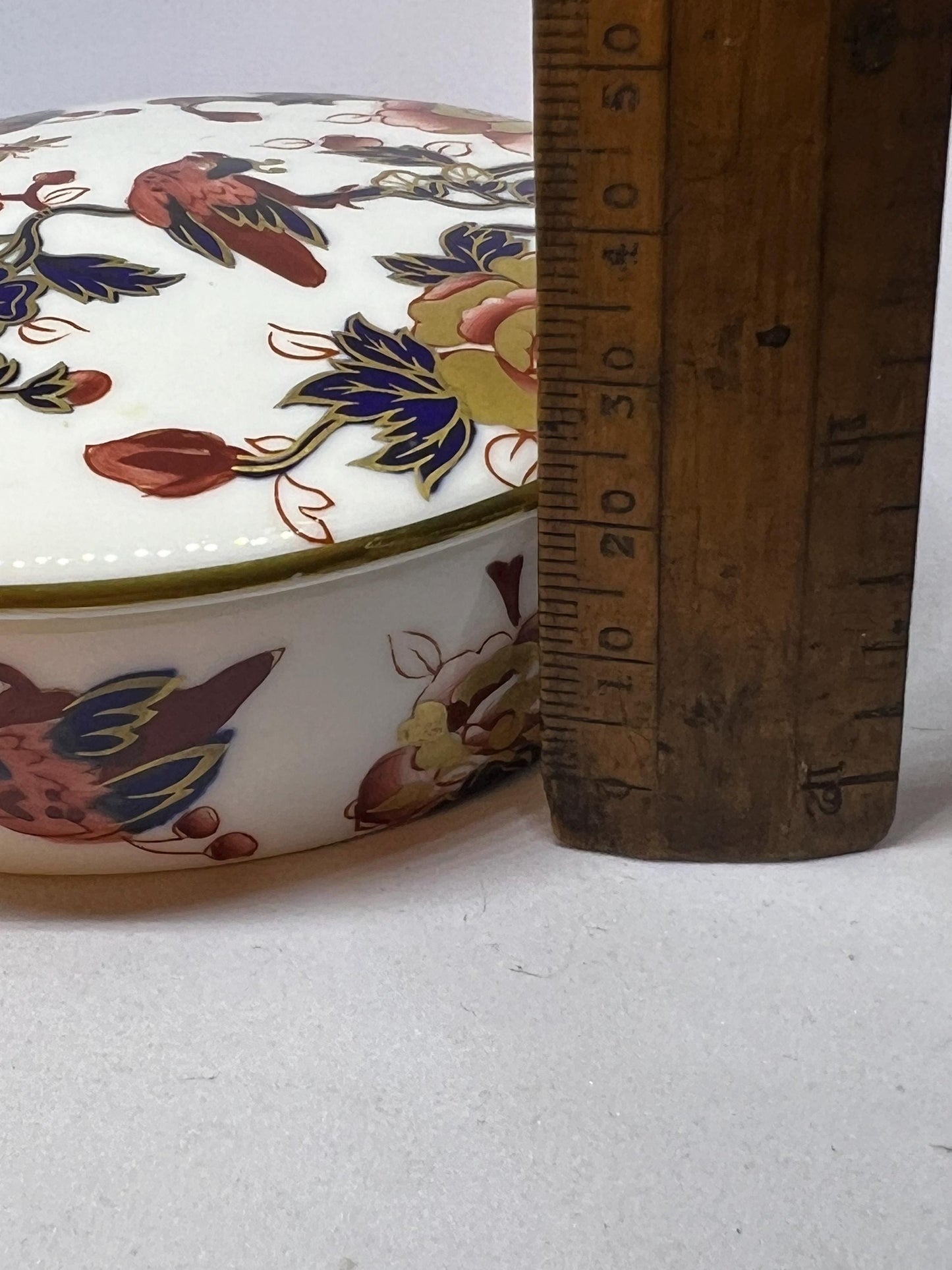 Vintage Coal Port trinket dressing table box.Hong Kong pattern Bone China.
