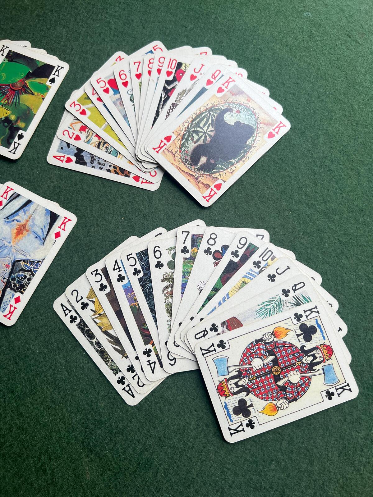 Rare Art For The Earth Playing cards. Friends of the Earth artist illustrated vintage recycled transformation card set.