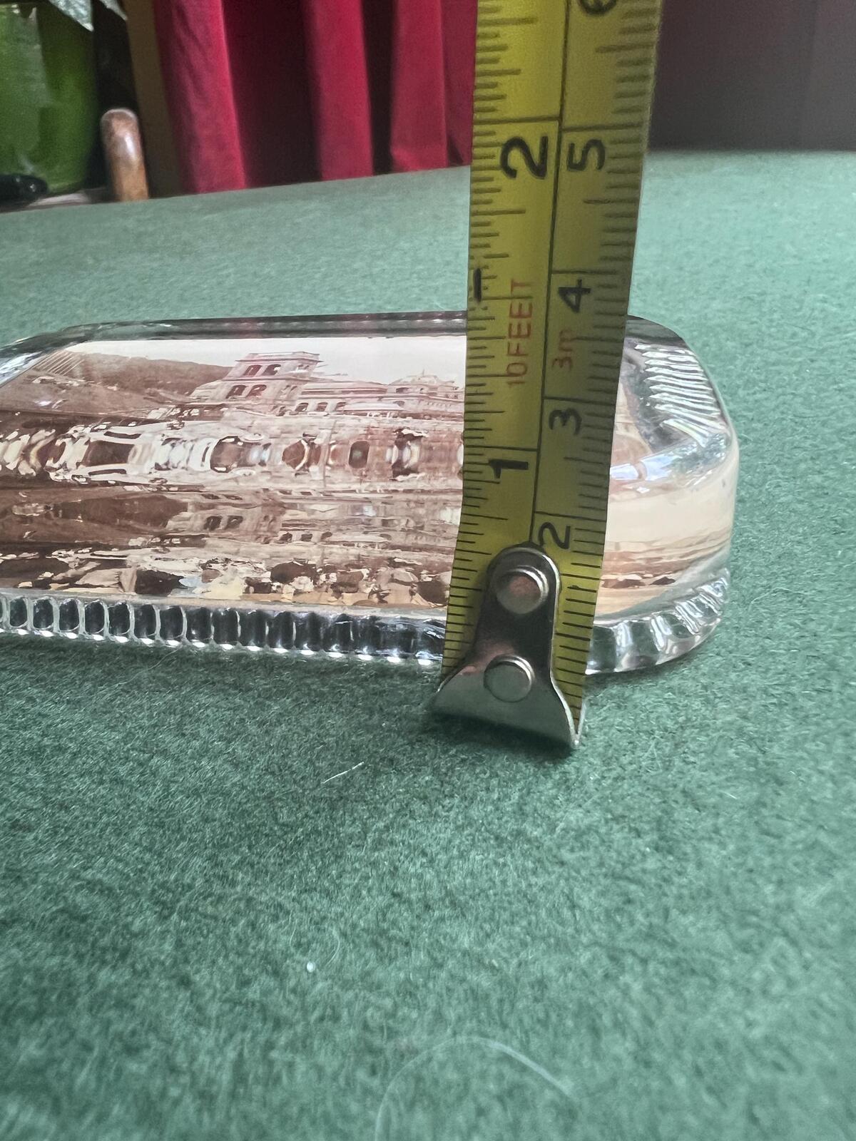 Victorian souvenir paperweight. Photographic Scarborough scene.