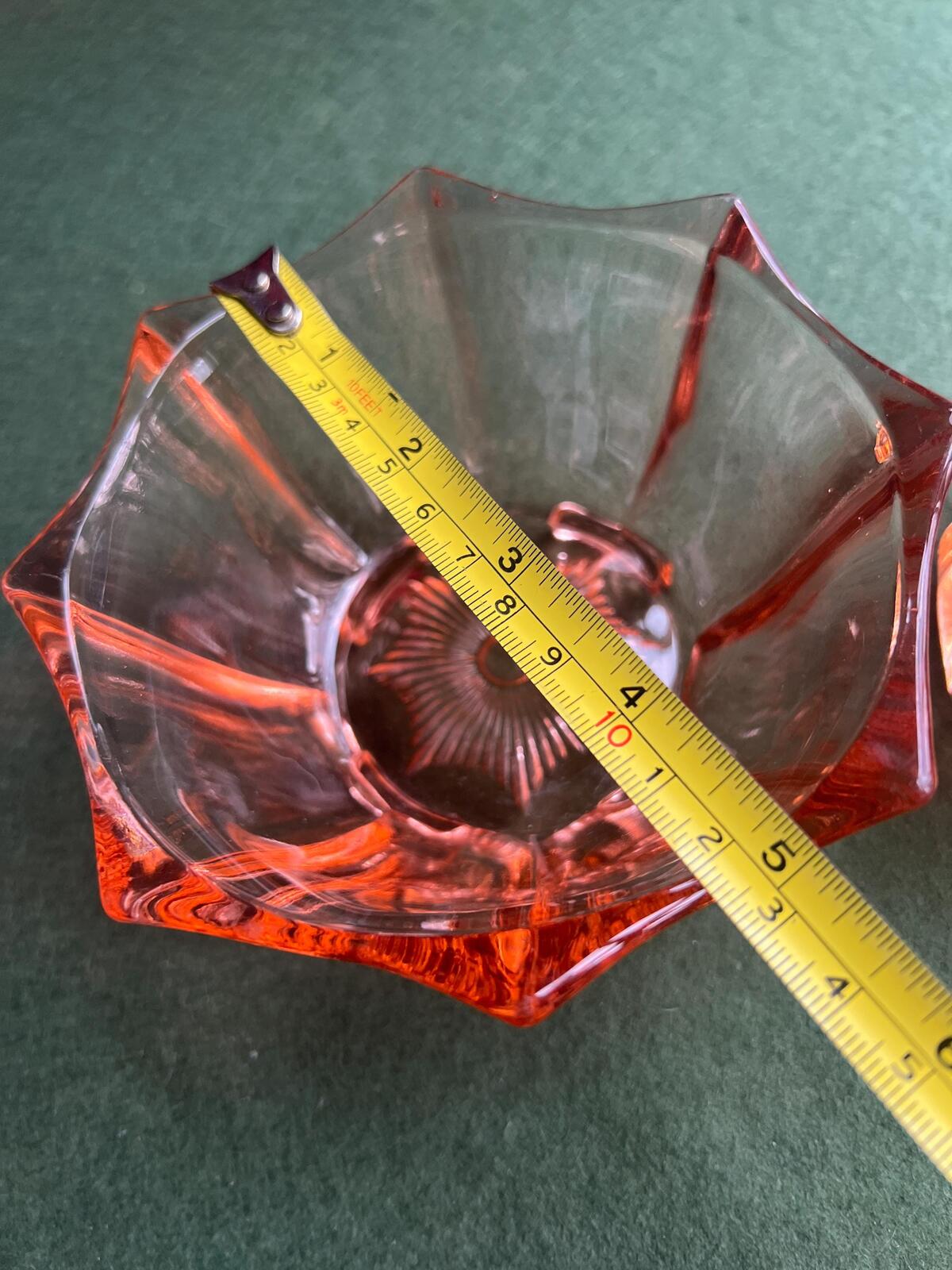 Vintage Art Deco pink depression glass creamer sugar set. Glass collector gift.