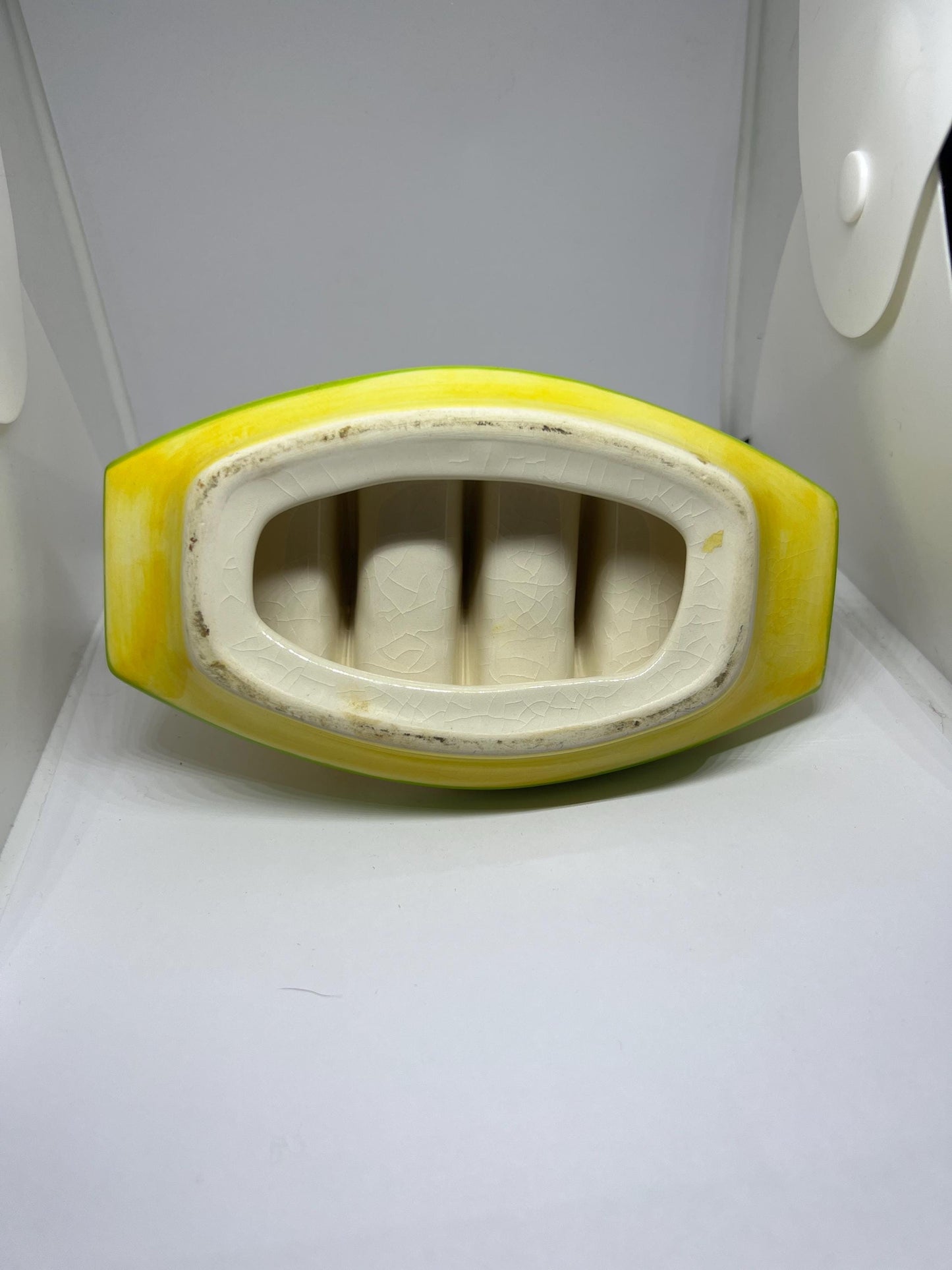 Cat theme toast rack Vintage 4 slice yellow ceramic toast rack letter holder Hand painted Spotty Cheetah