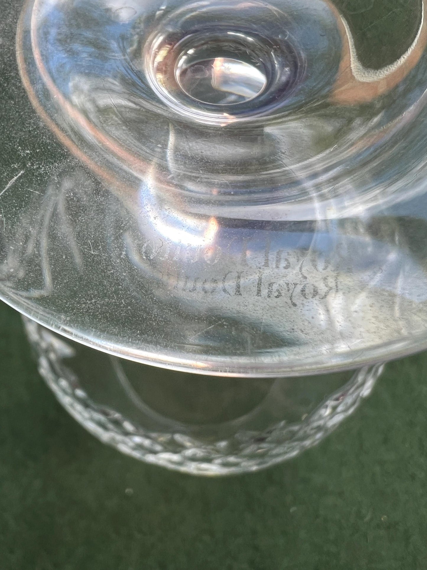 Pair of Royal Doulton Crystal Brandy Glasses Juno Pattern.
